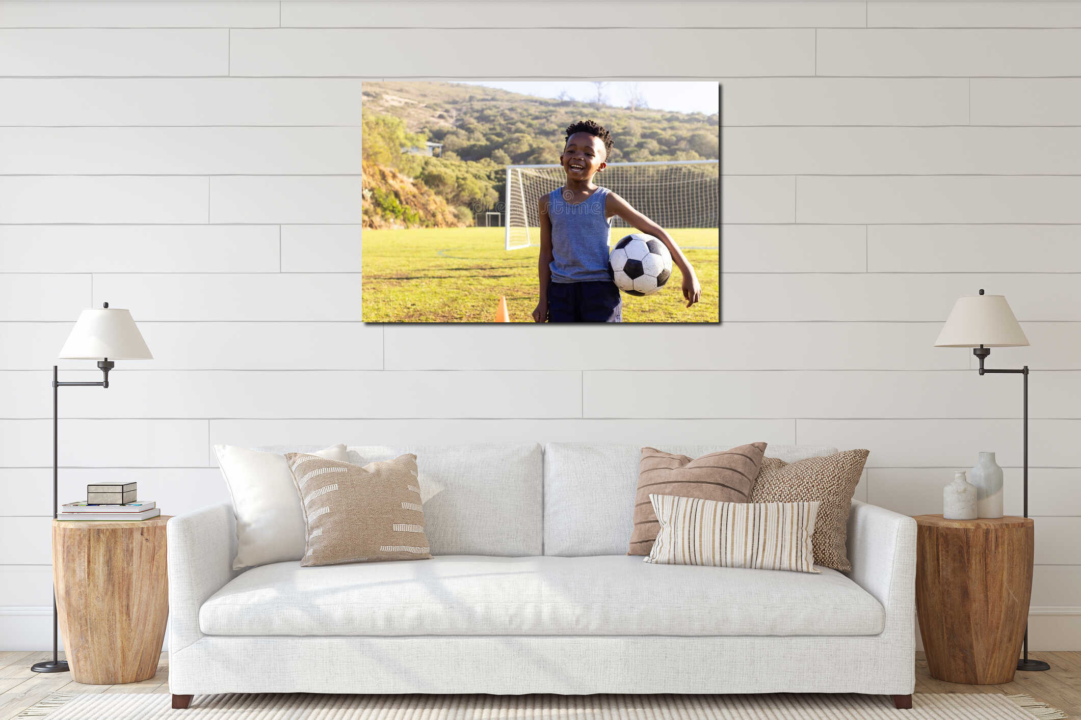 Canvas hanging interior mockup