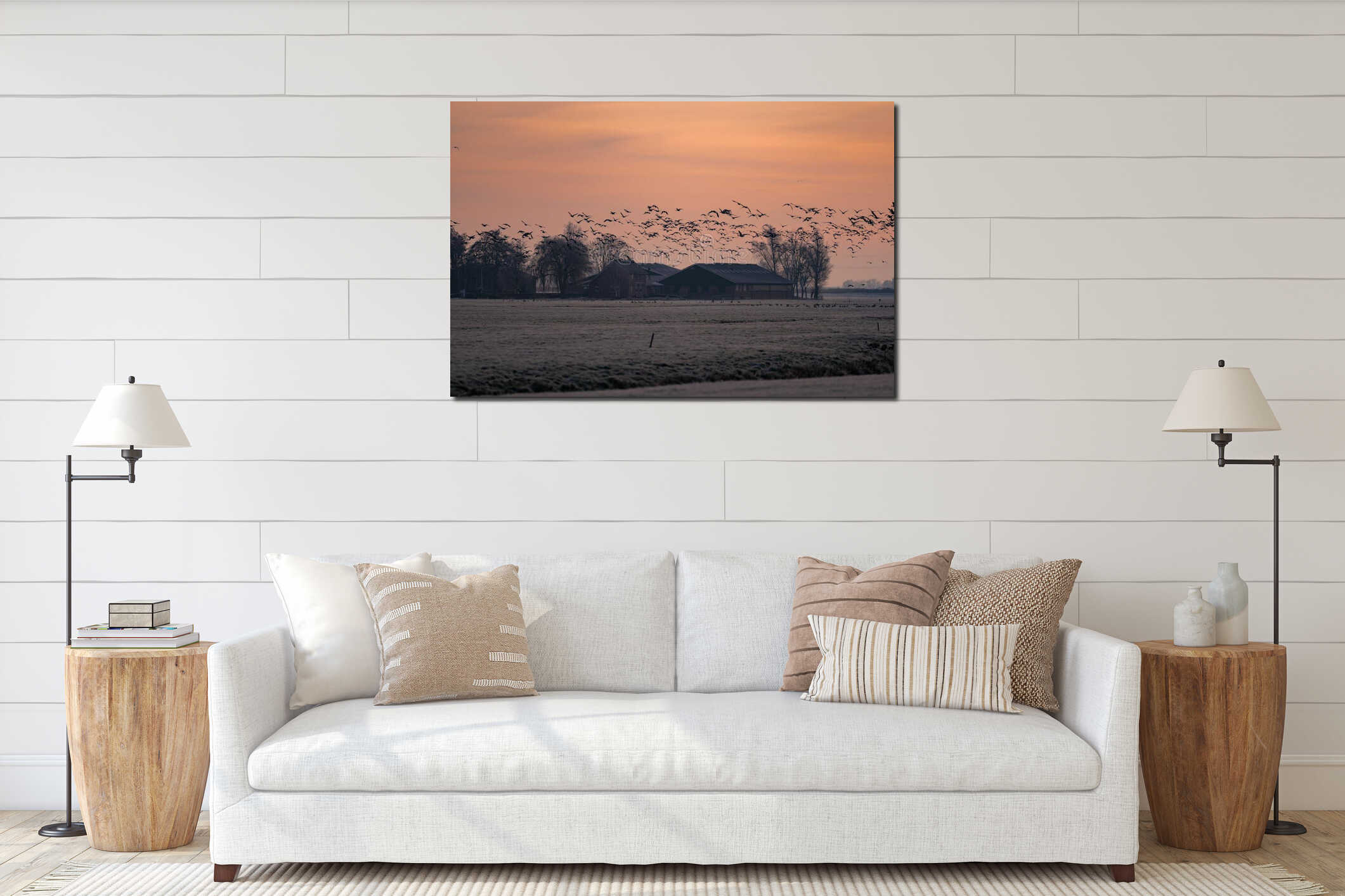 Canvas hanging interior mockup
