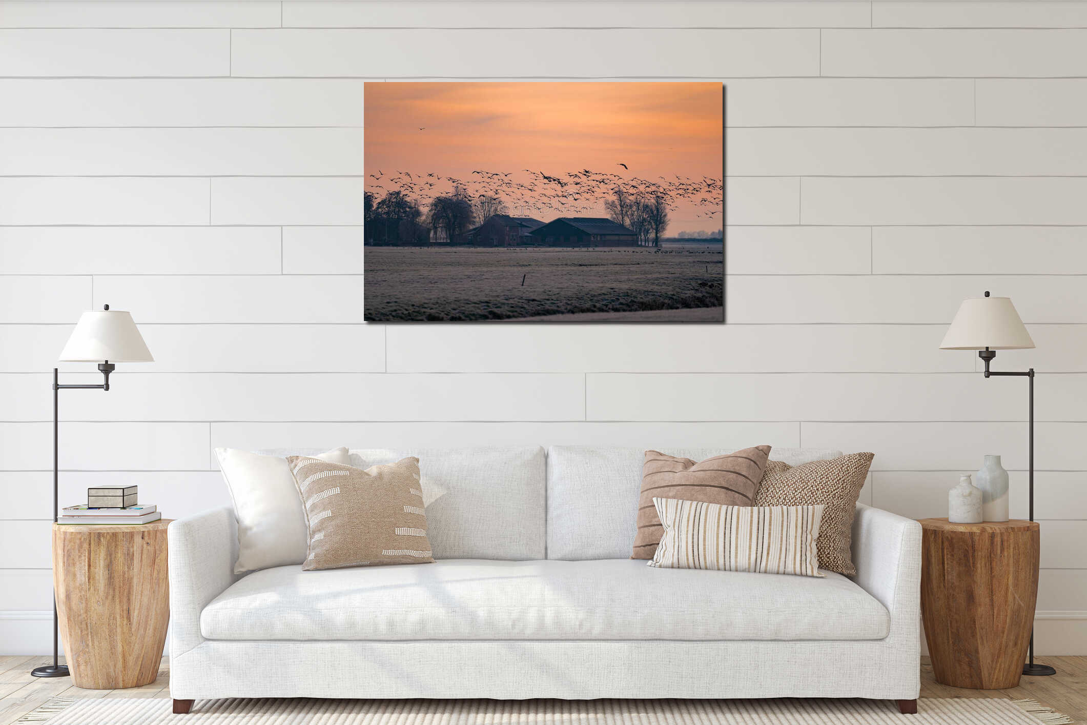 Canvas hanging interior mockup