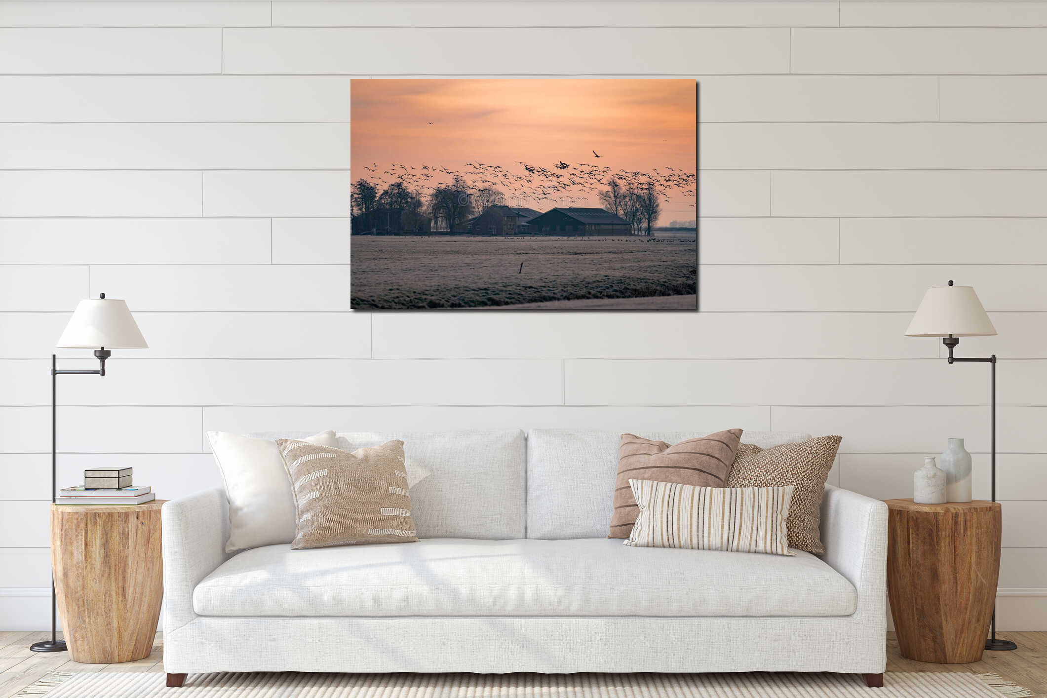 Canvas hanging interior mockup