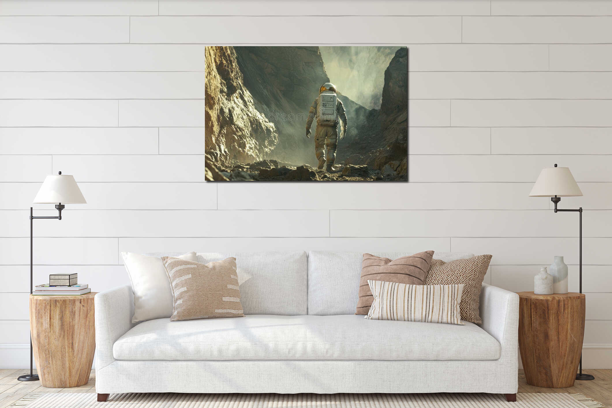 Canvas hanging interior mockup