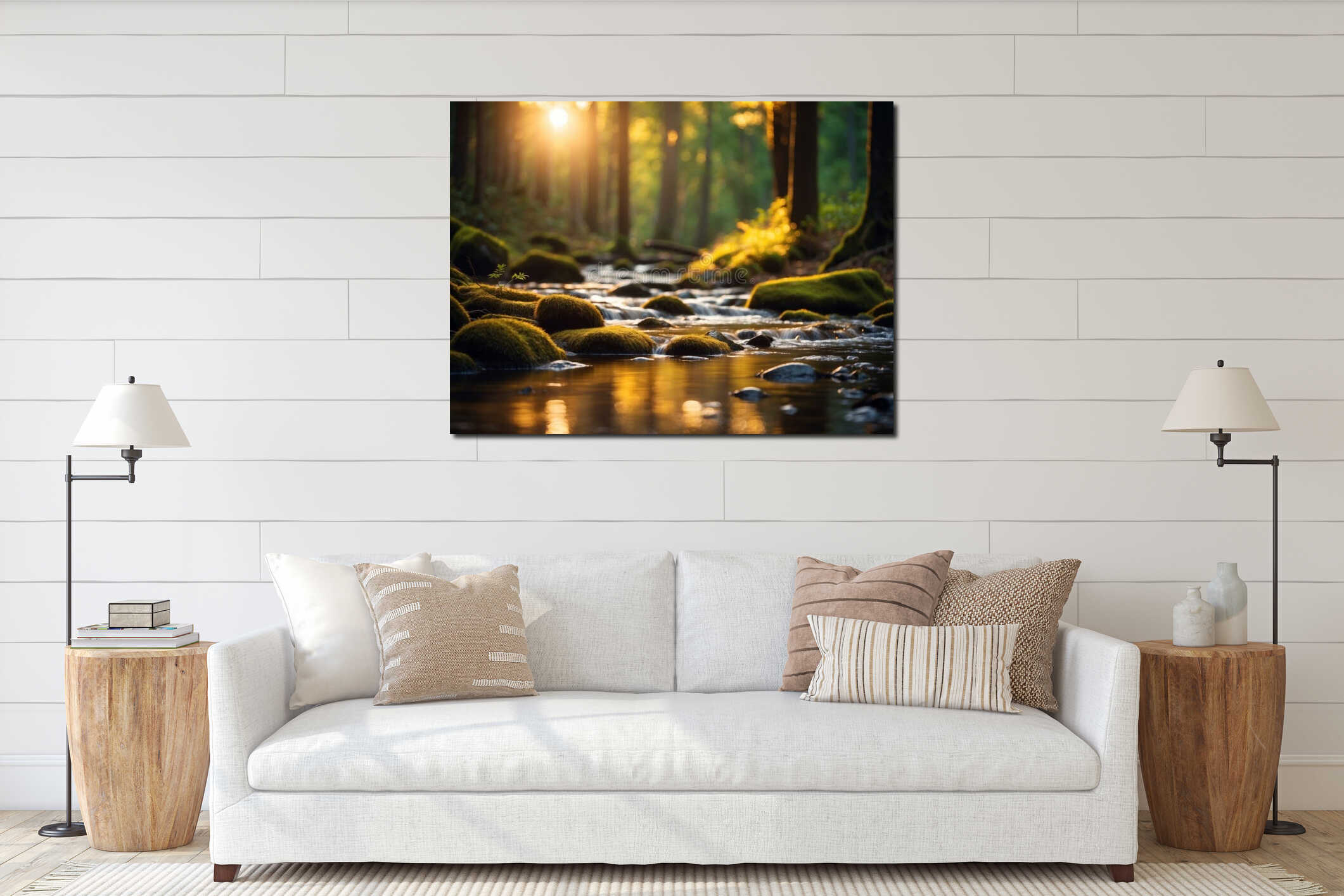 Canvas hanging interior mockup