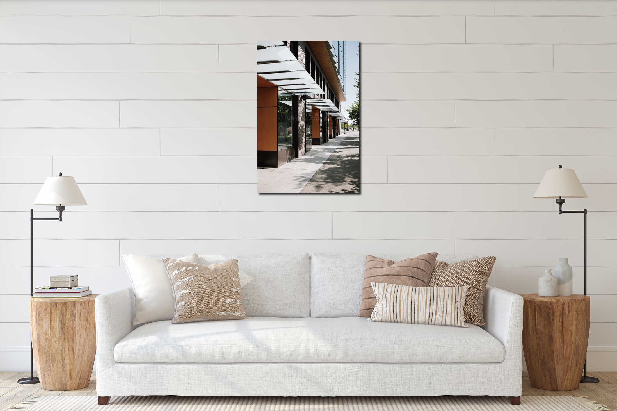 Canvas hanging interior mockup