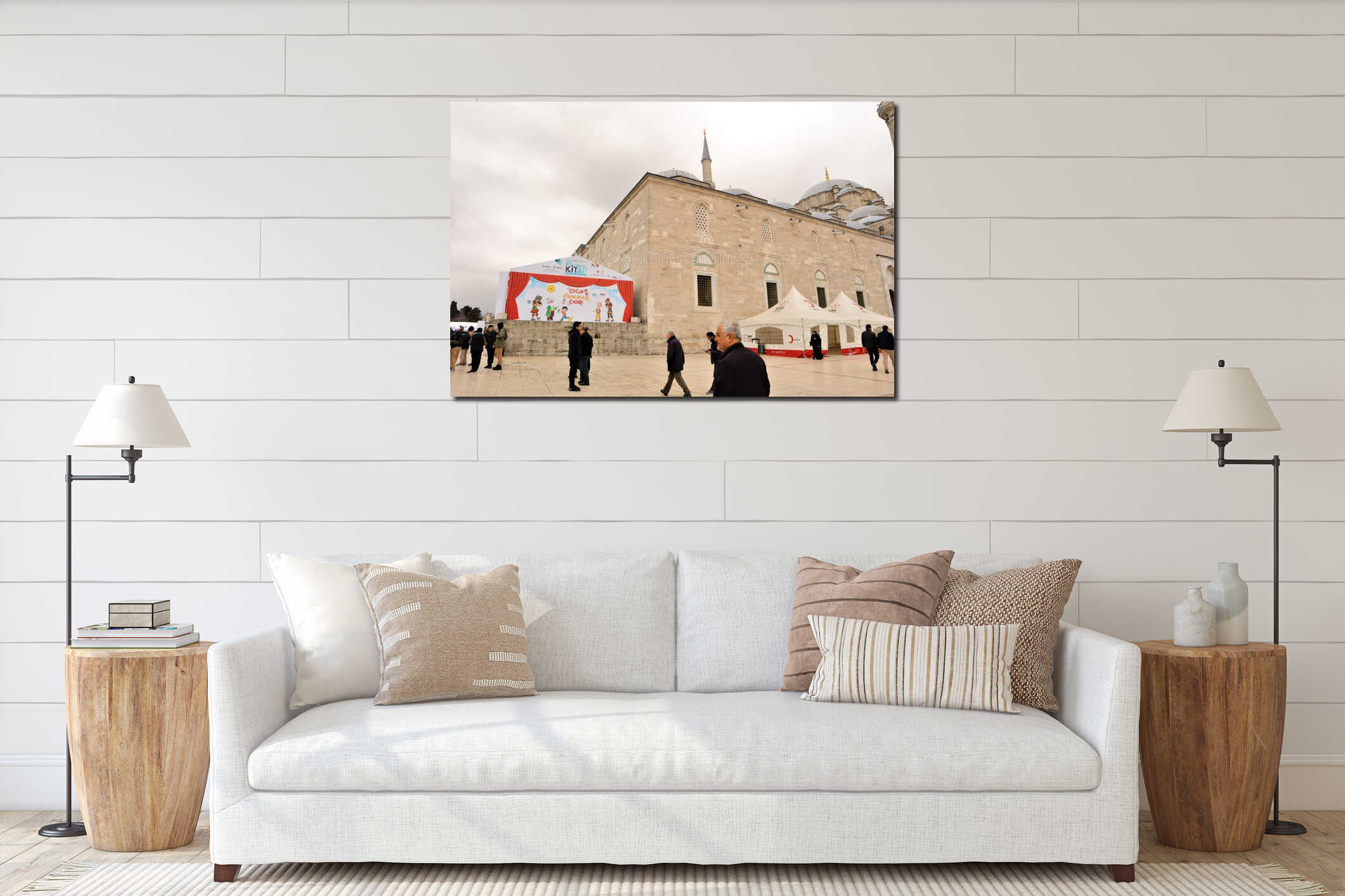 Canvas hanging interior mockup