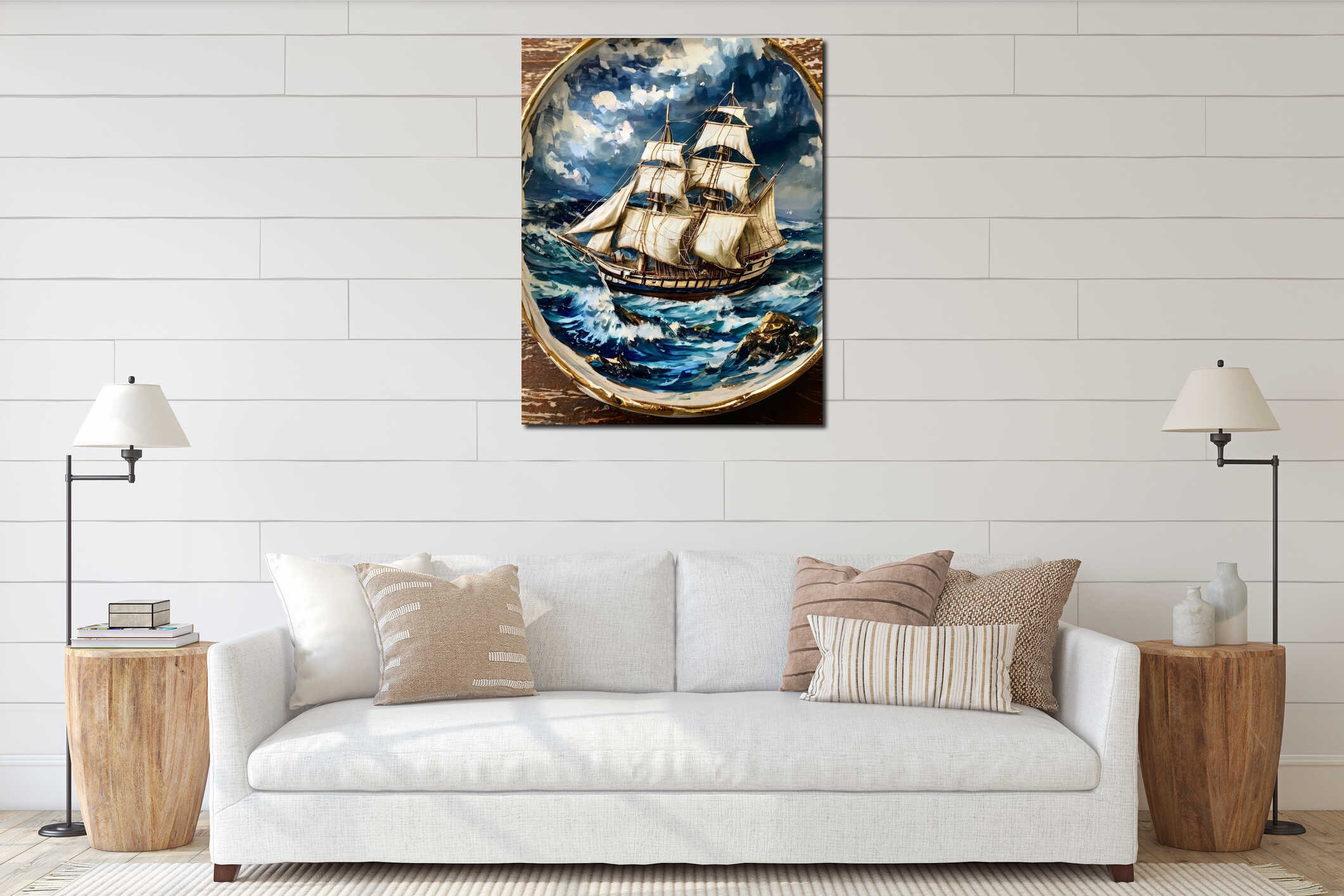 Canvas hanging interior mockup