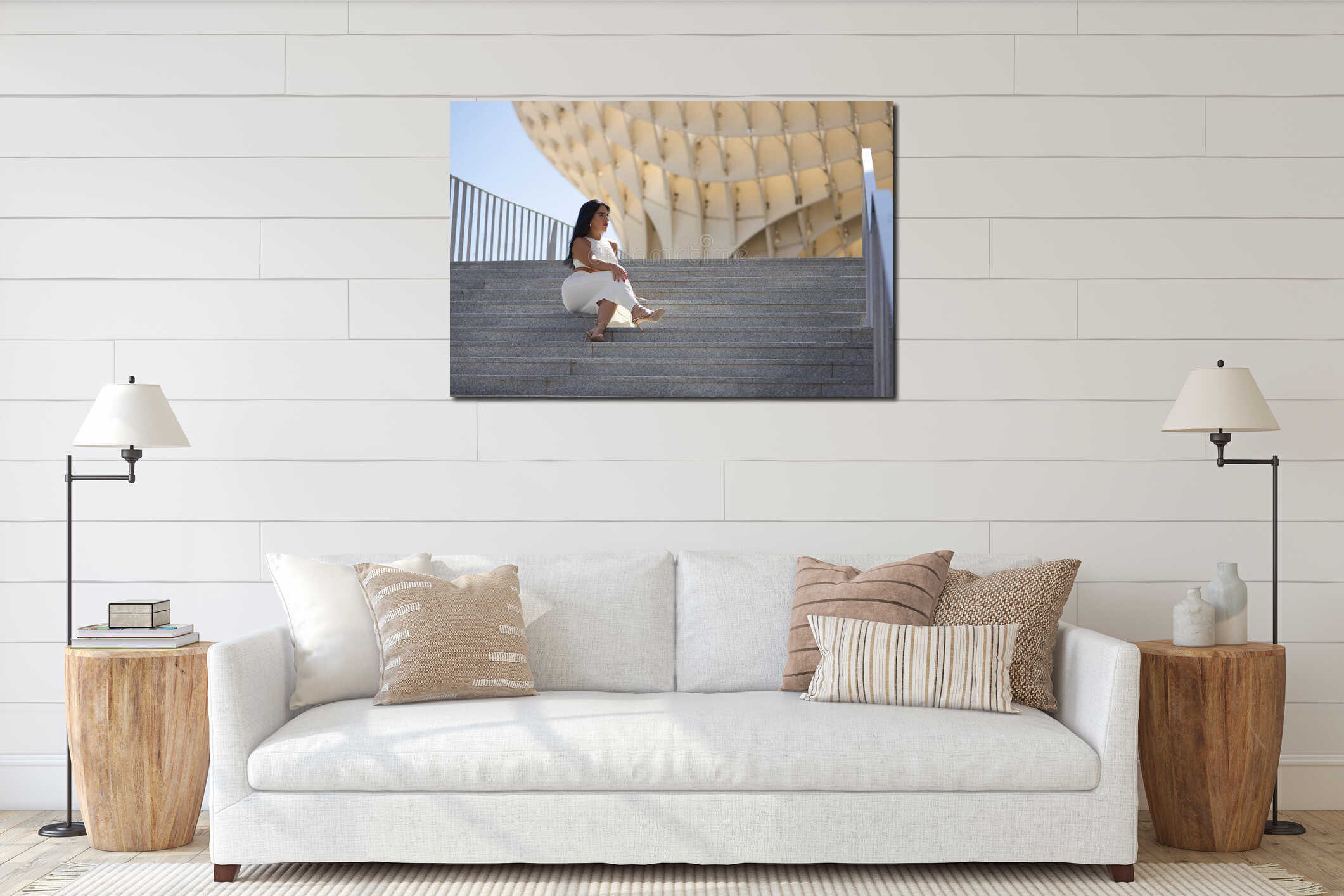 Canvas hanging interior mockup