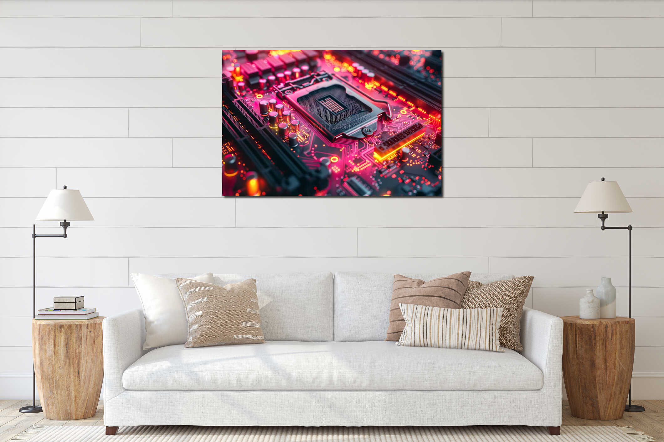 Canvas hanging interior mockup