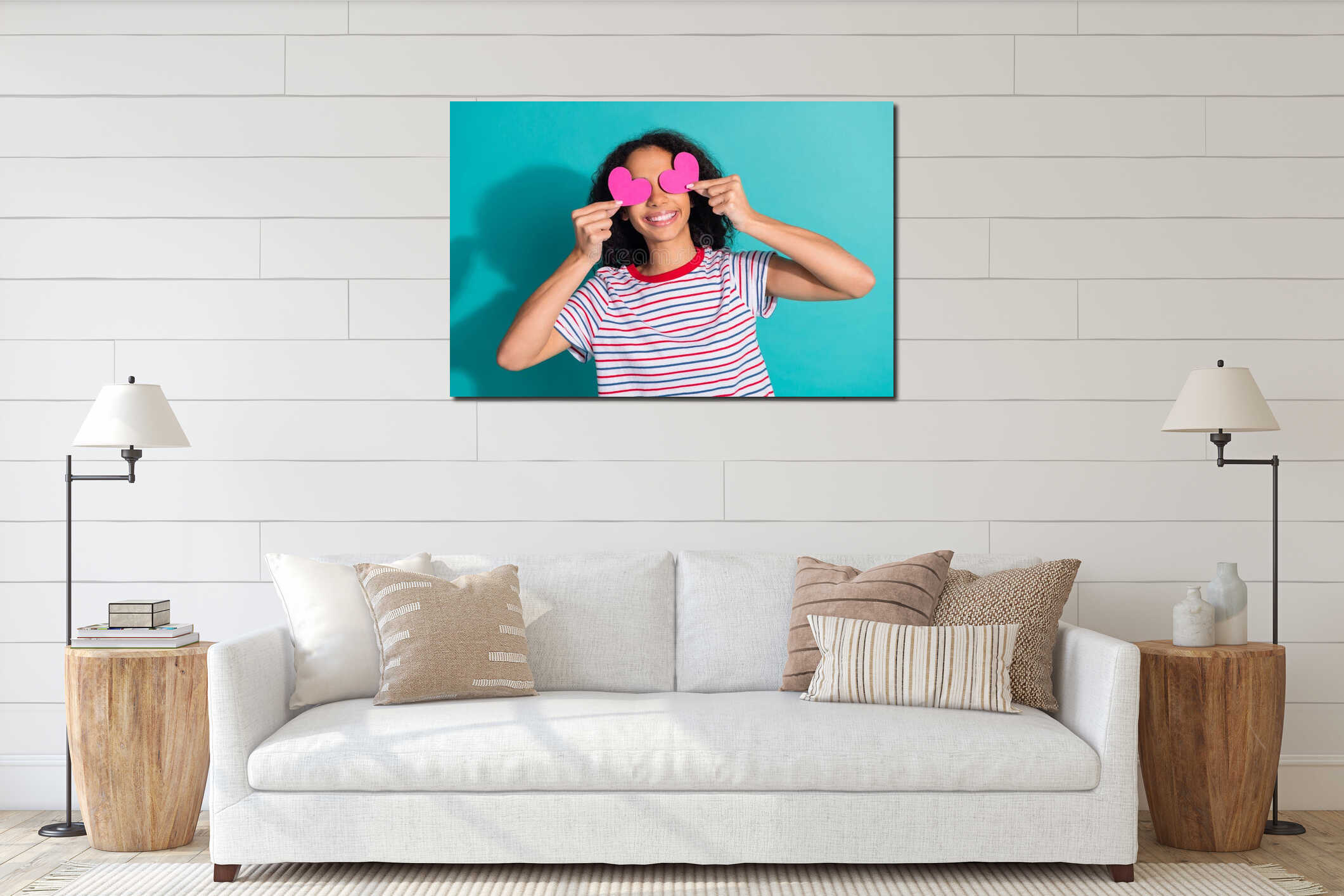 Canvas hanging interior mockup