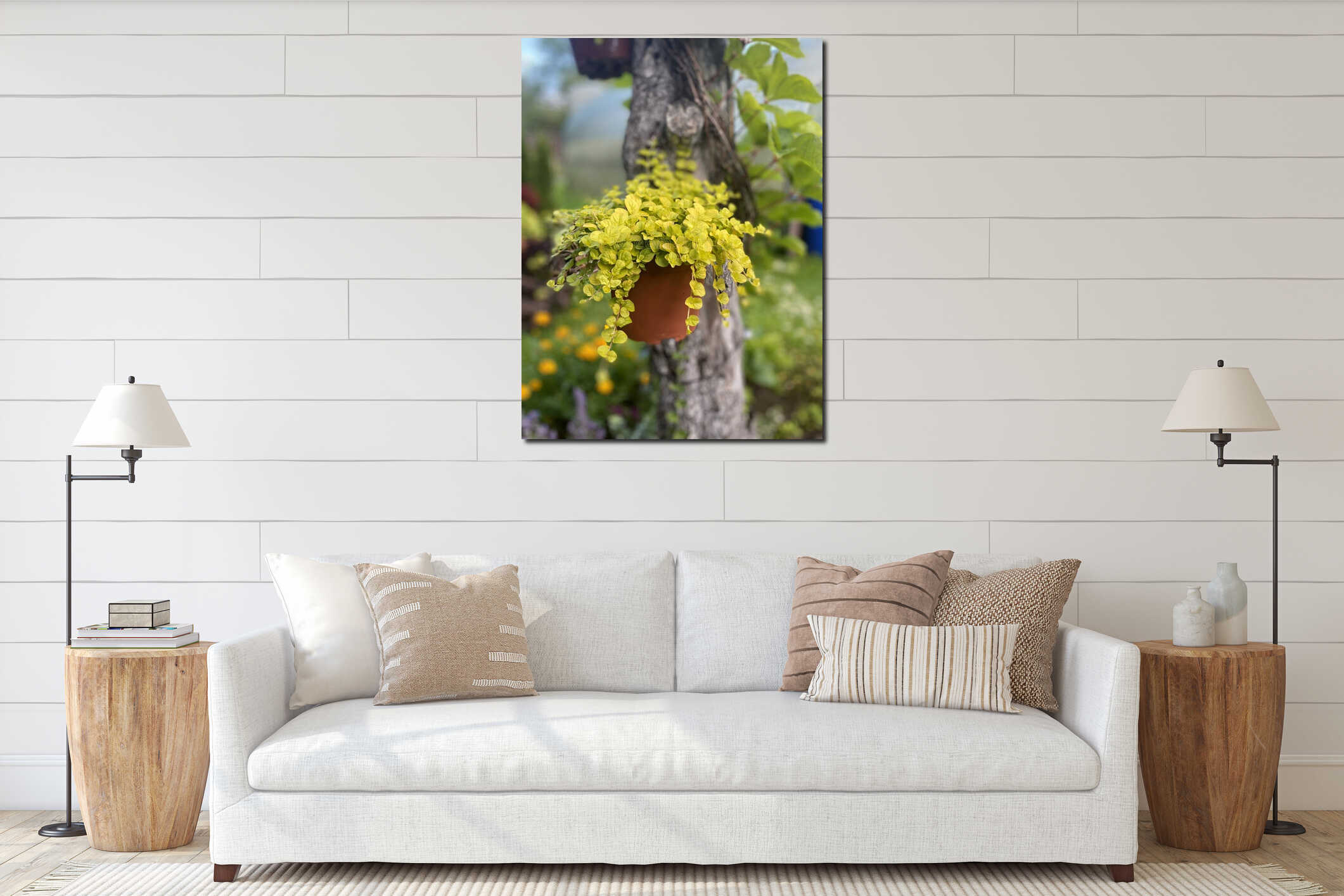 Canvas hanging interior mockup