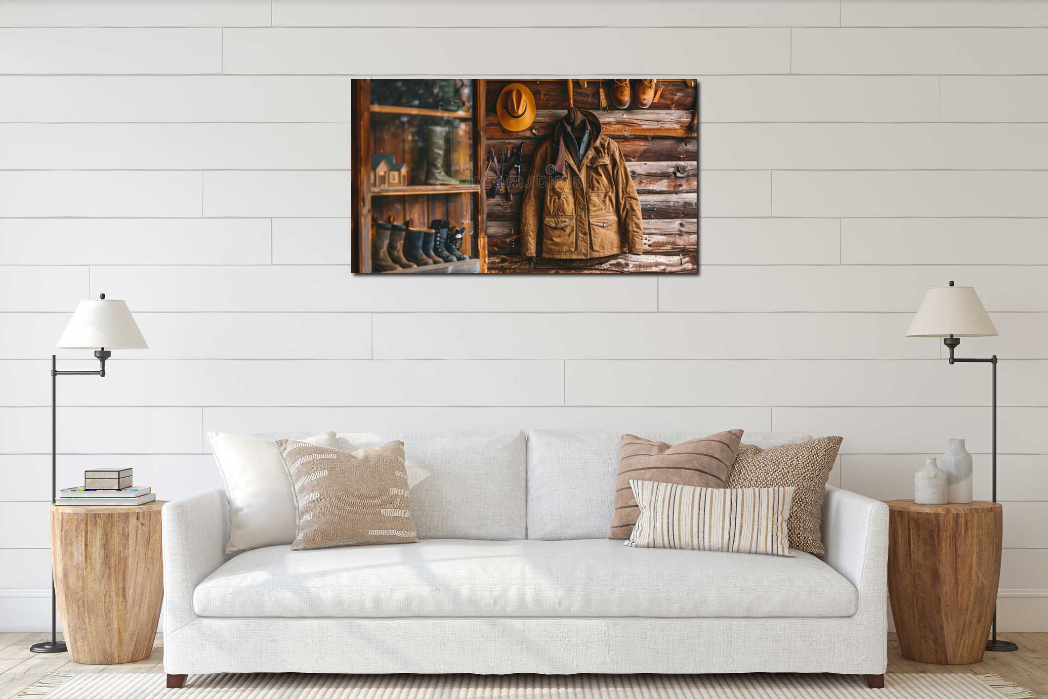 Canvas hanging interior mockup