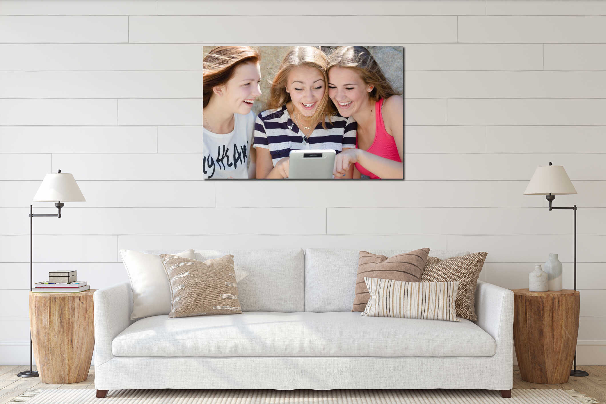 Canvas hanging interior mockup