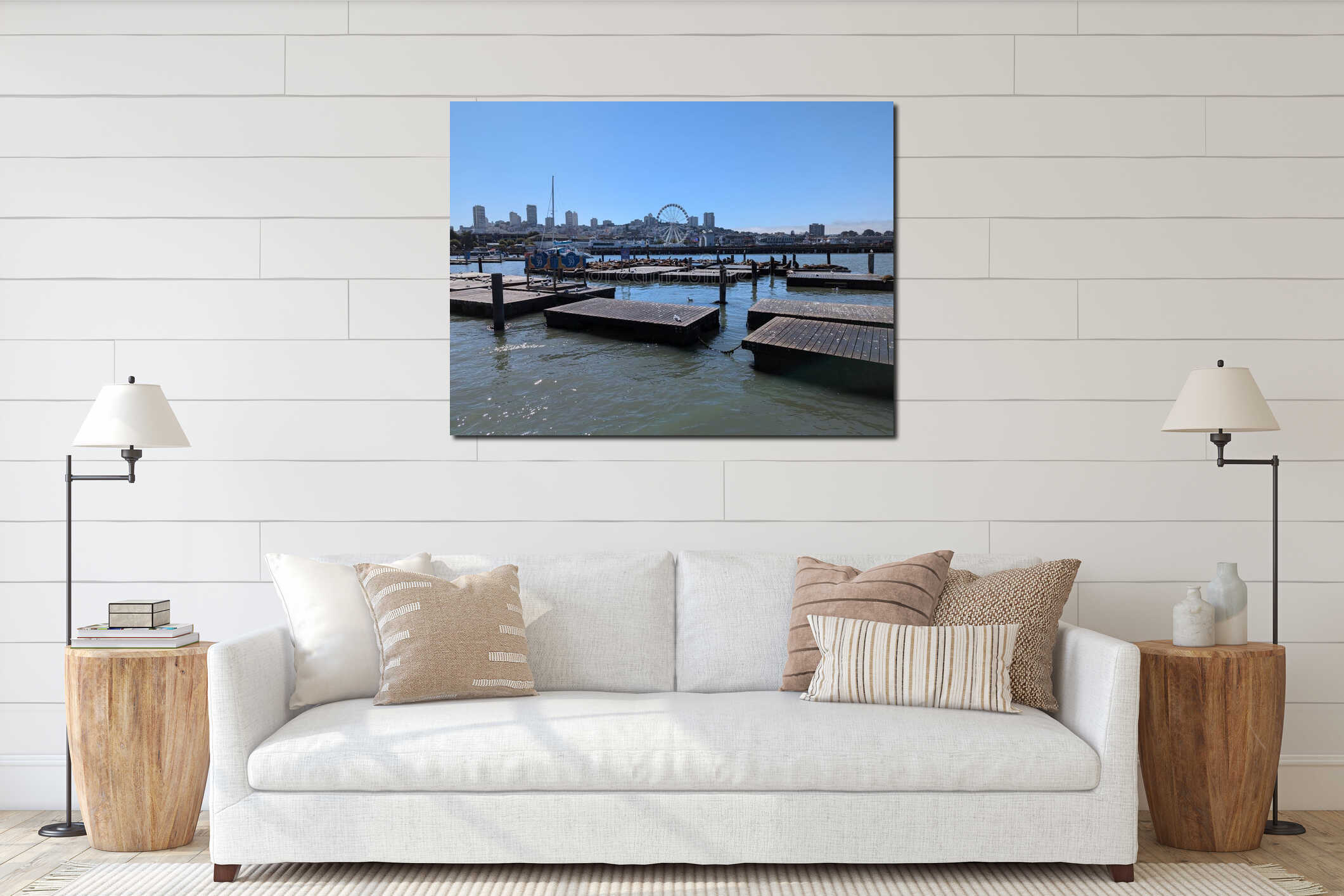 Canvas hanging interior mockup