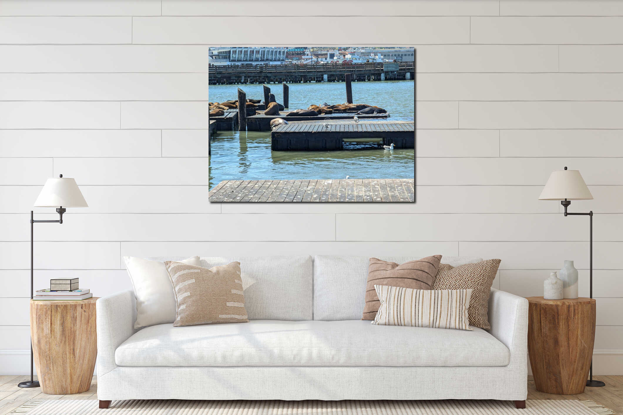 Canvas hanging interior mockup