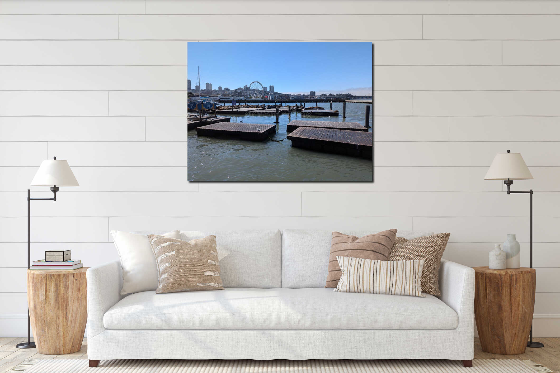 Canvas hanging interior mockup