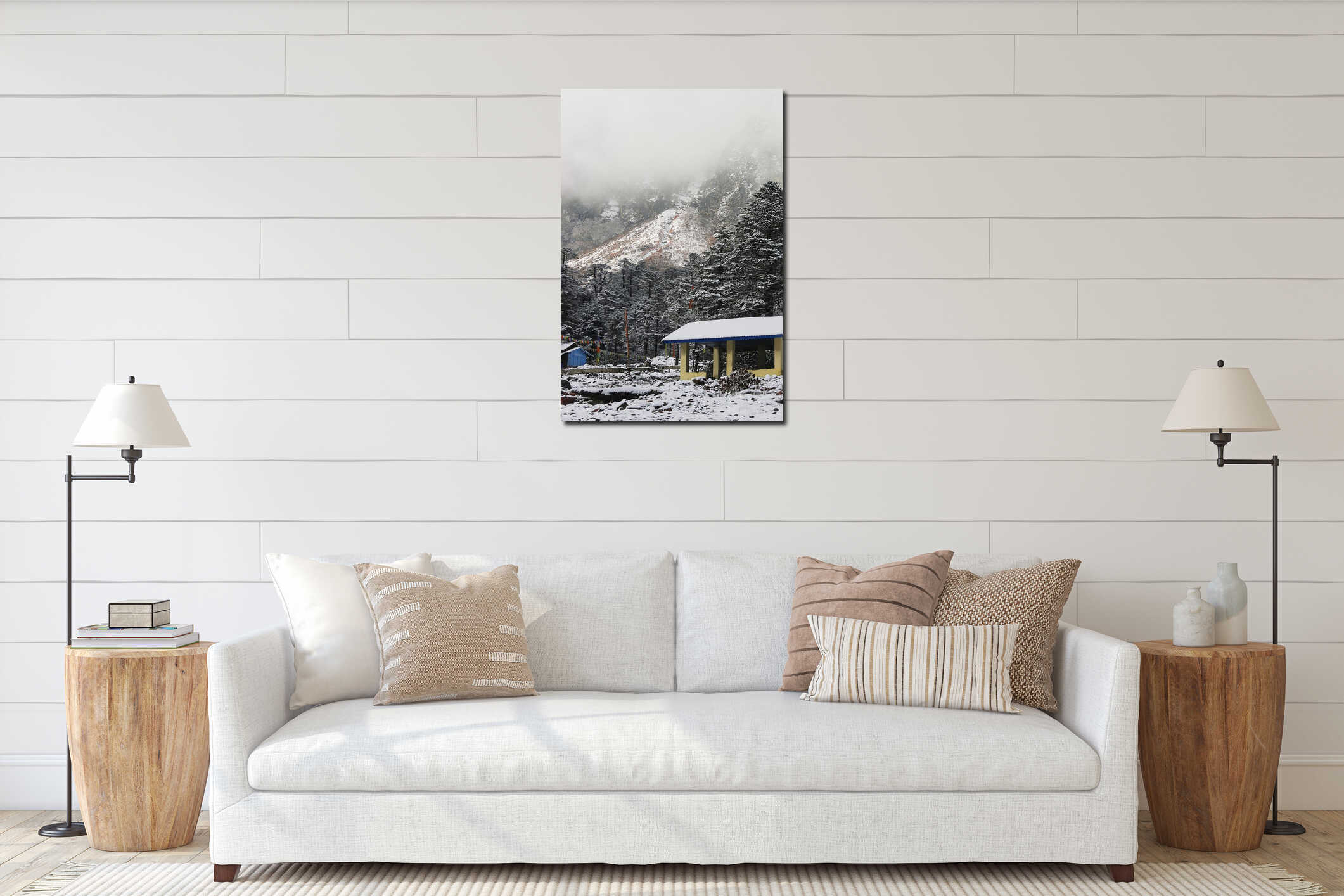 Canvas hanging interior mockup