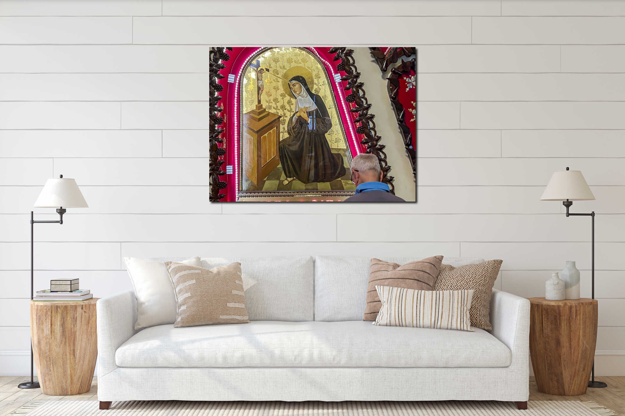 Canvas hanging interior mockup