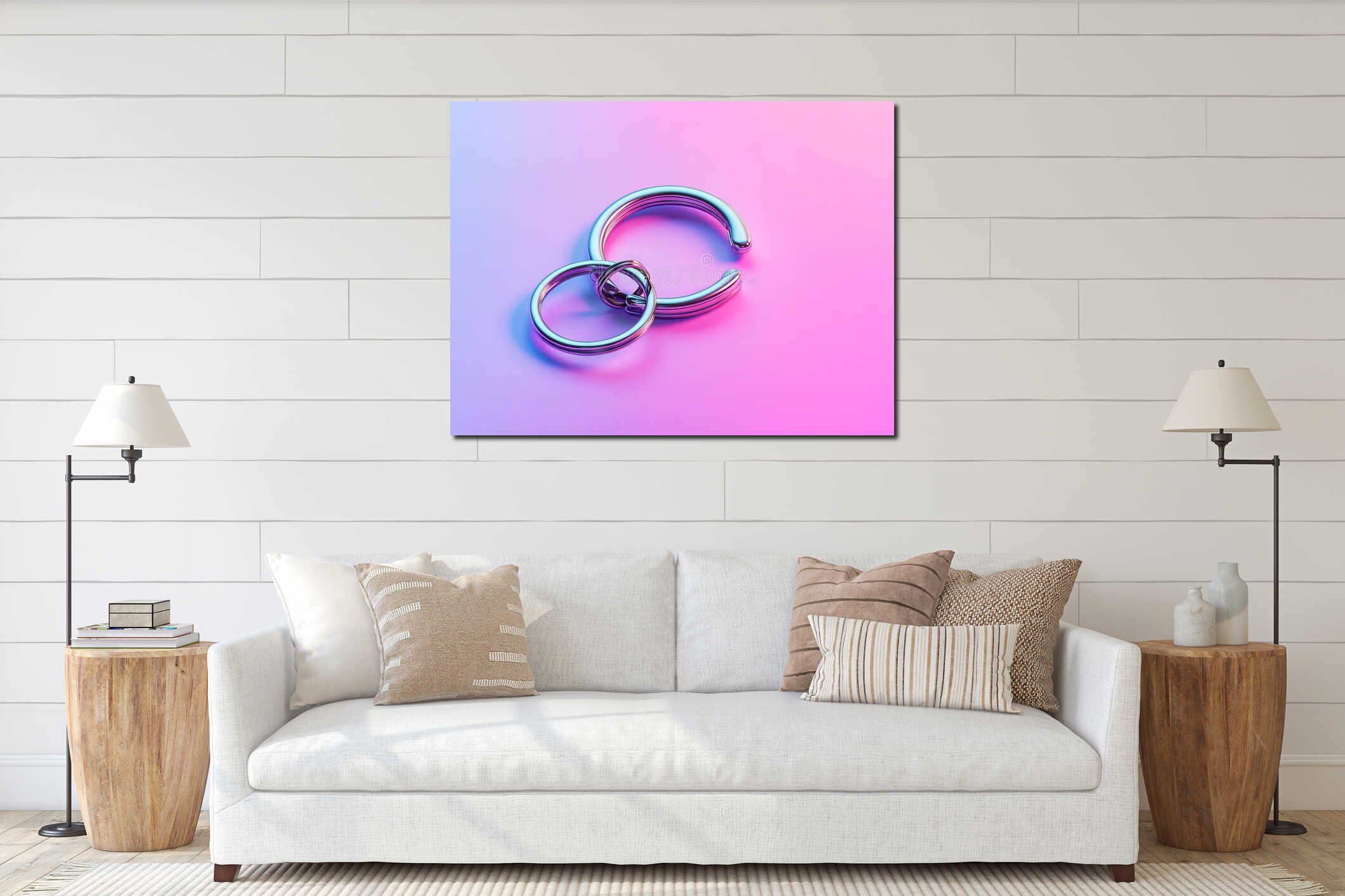 Canvas hanging interior mockup