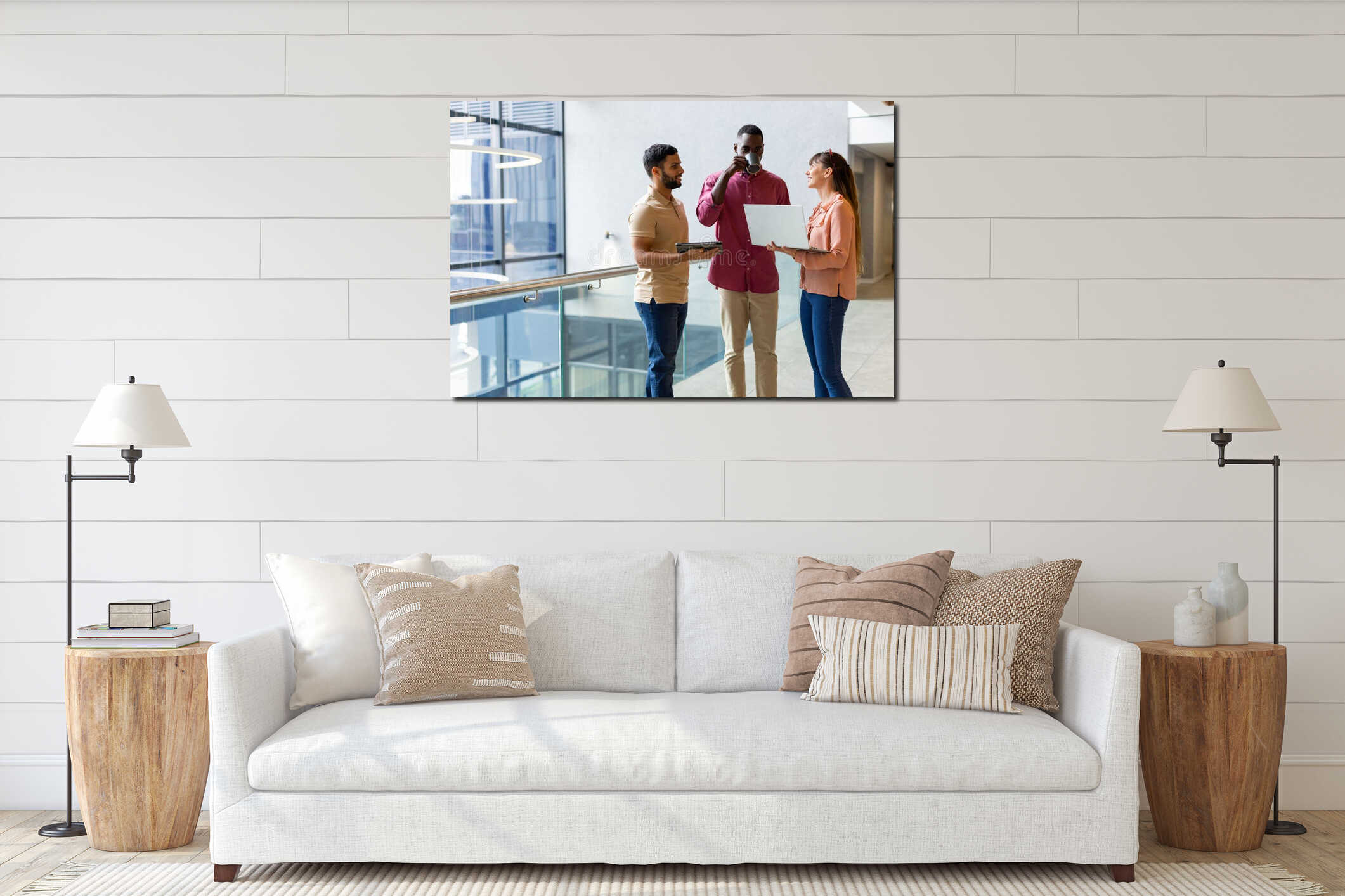 Canvas hanging interior mockup