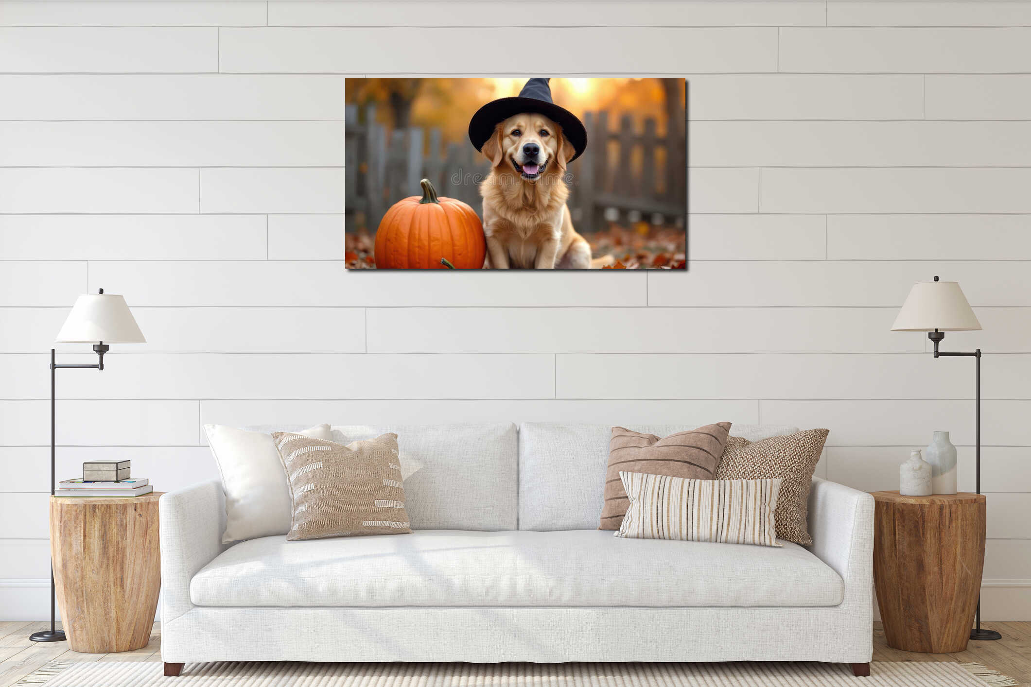 Canvas hanging interior mockup