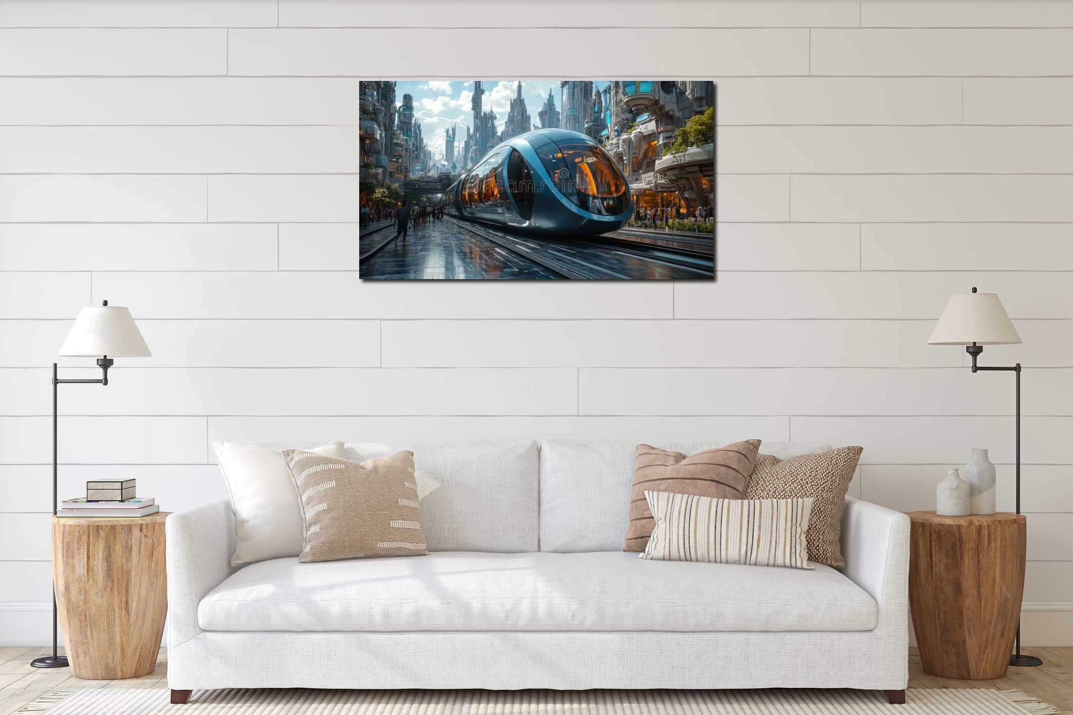 Canvas hanging interior mockup