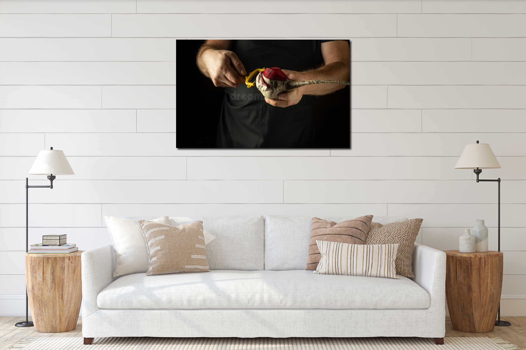 Canvas hanging interior mockup