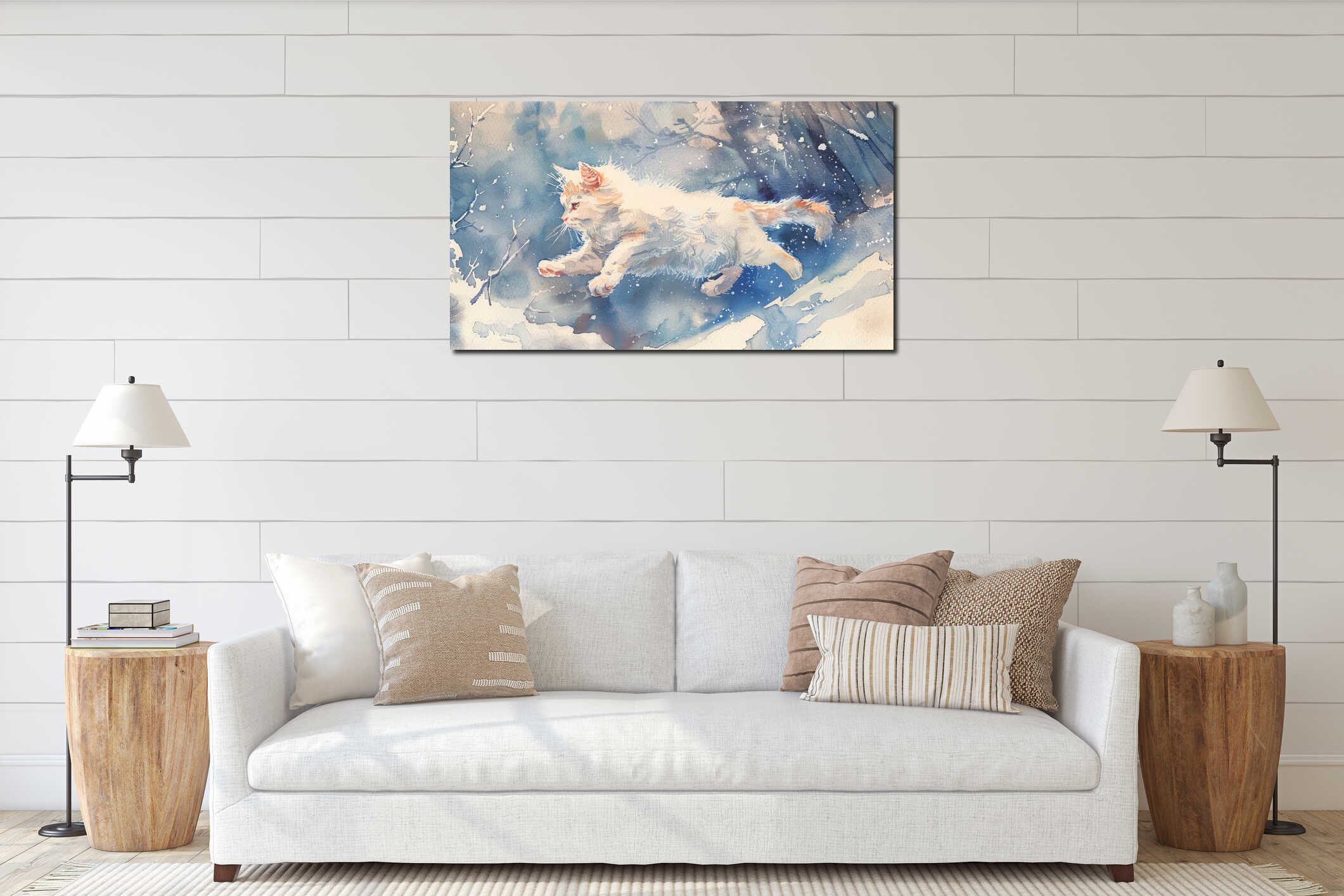 Canvas hanging interior mockup