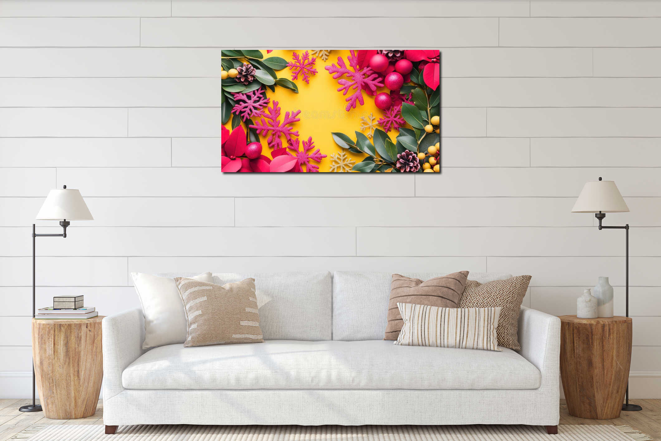Canvas hanging interior mockup