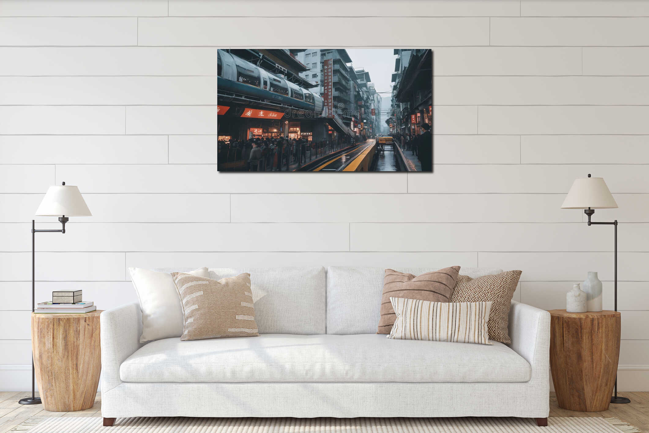 Canvas hanging interior mockup