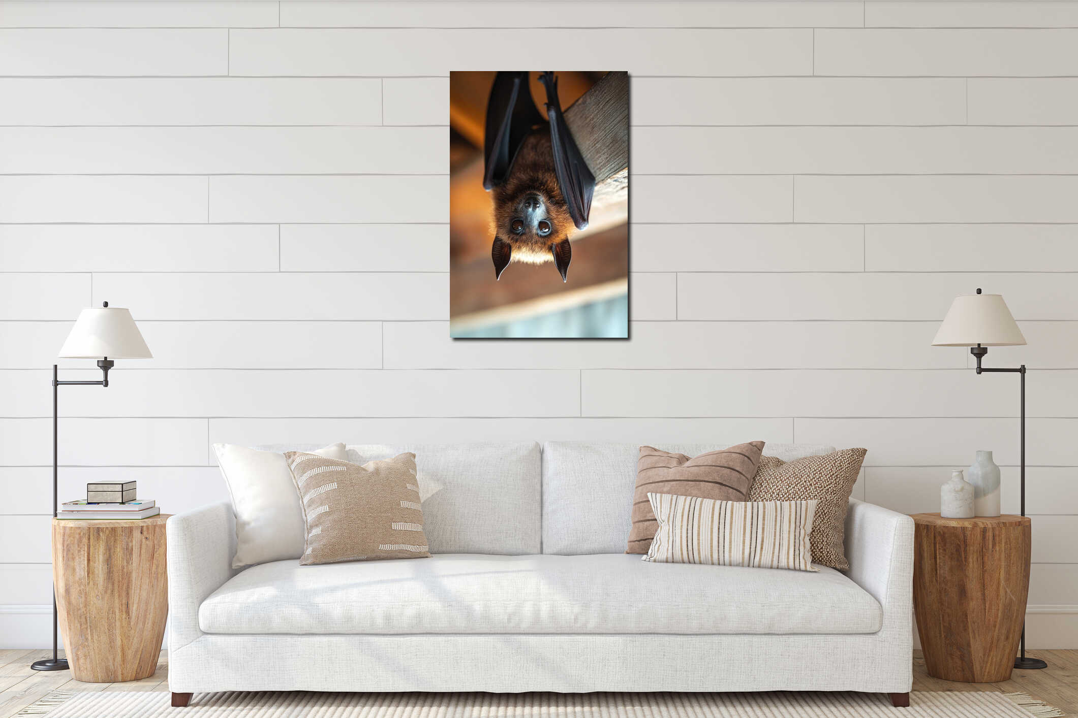 Canvas hanging interior mockup