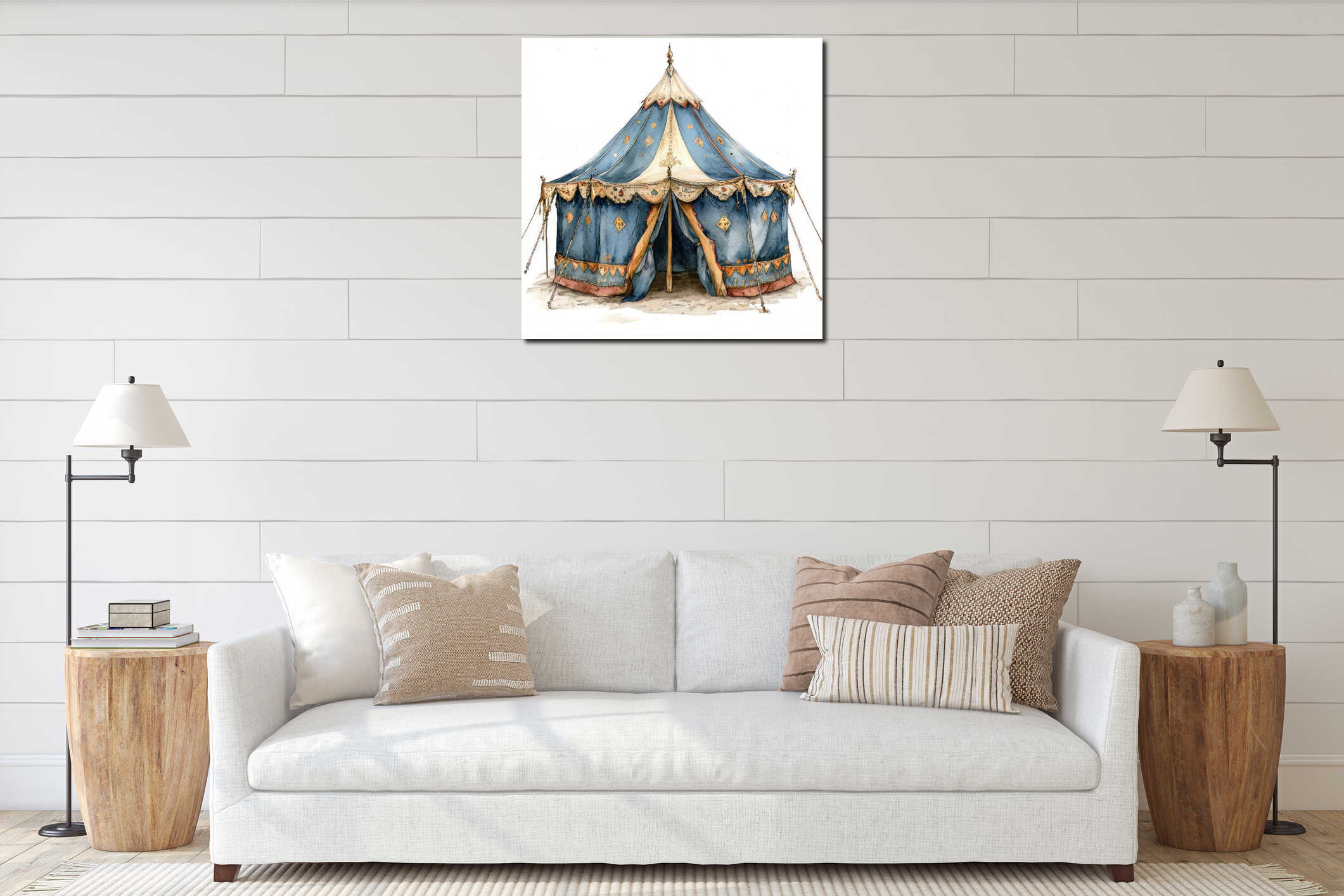 Canvas hanging interior mockup