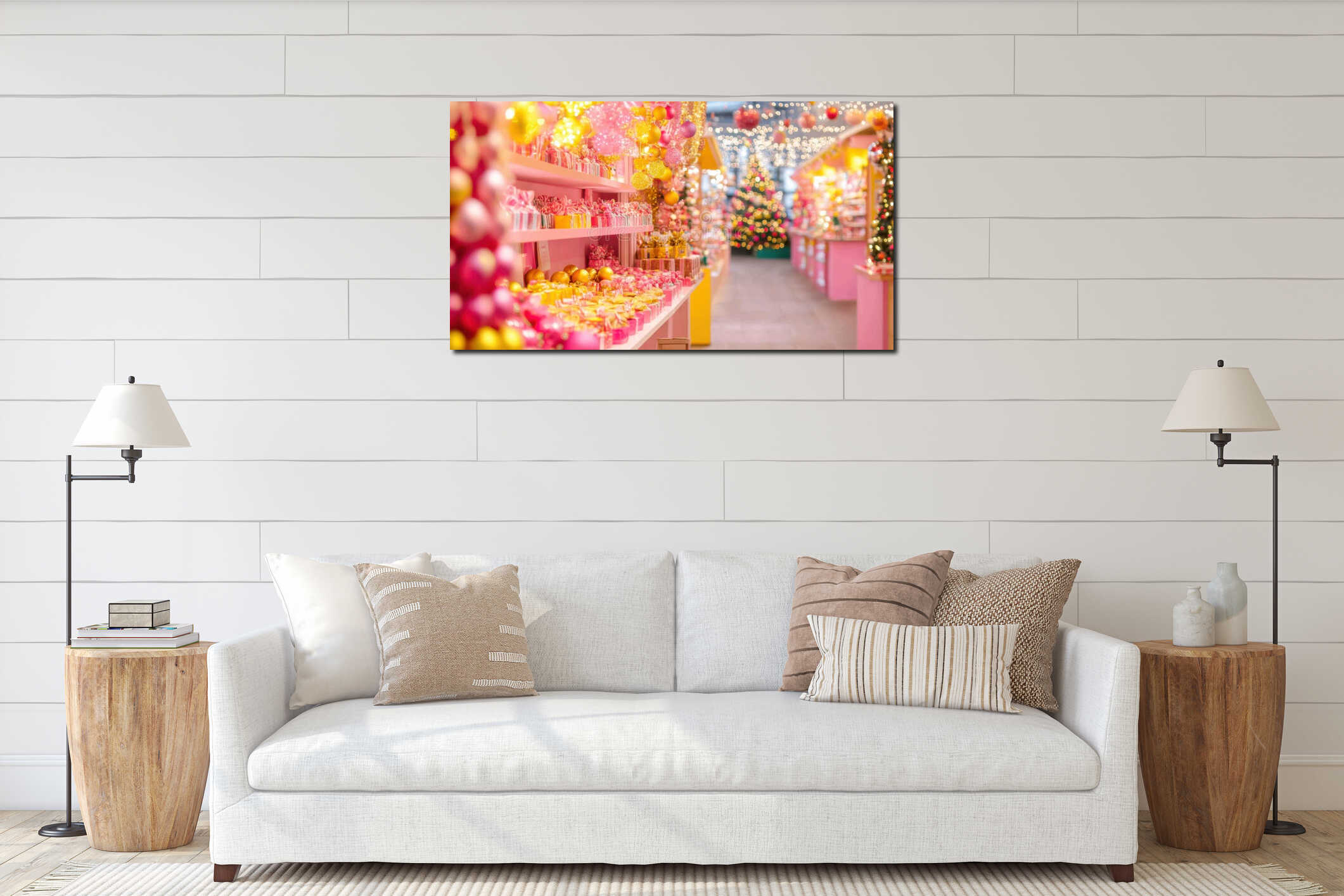 Canvas hanging interior mockup