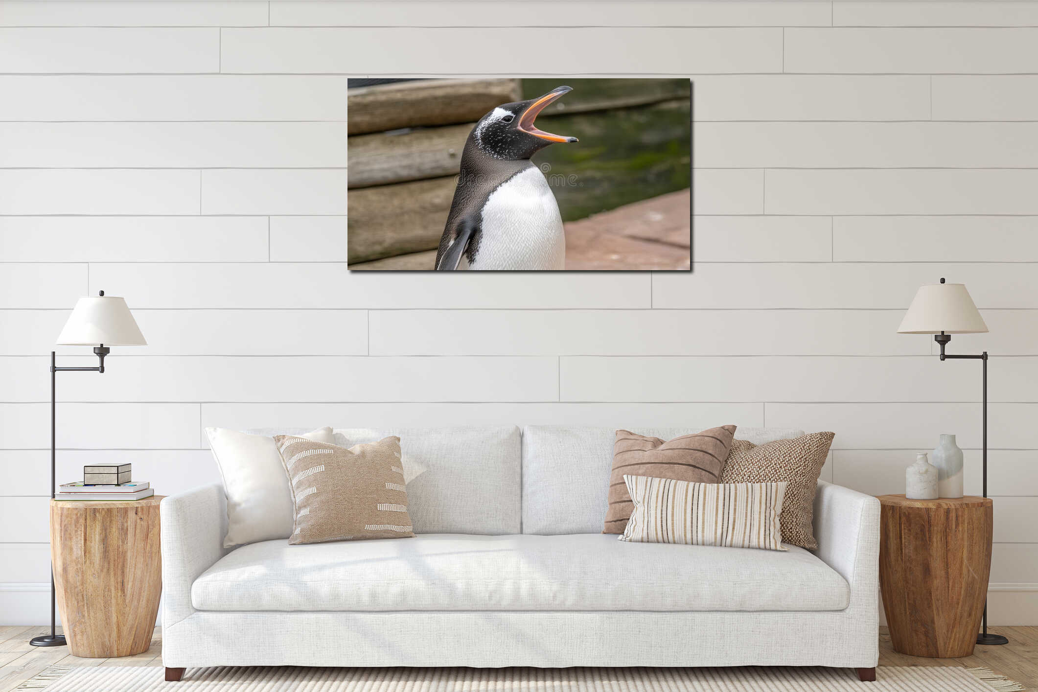 Canvas hanging interior mockup