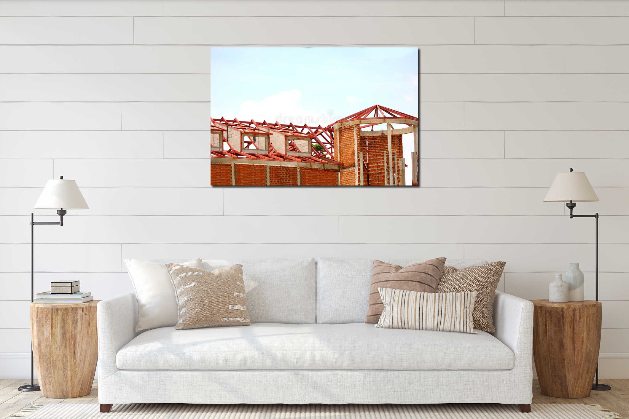 Canvas hanging interior mockup