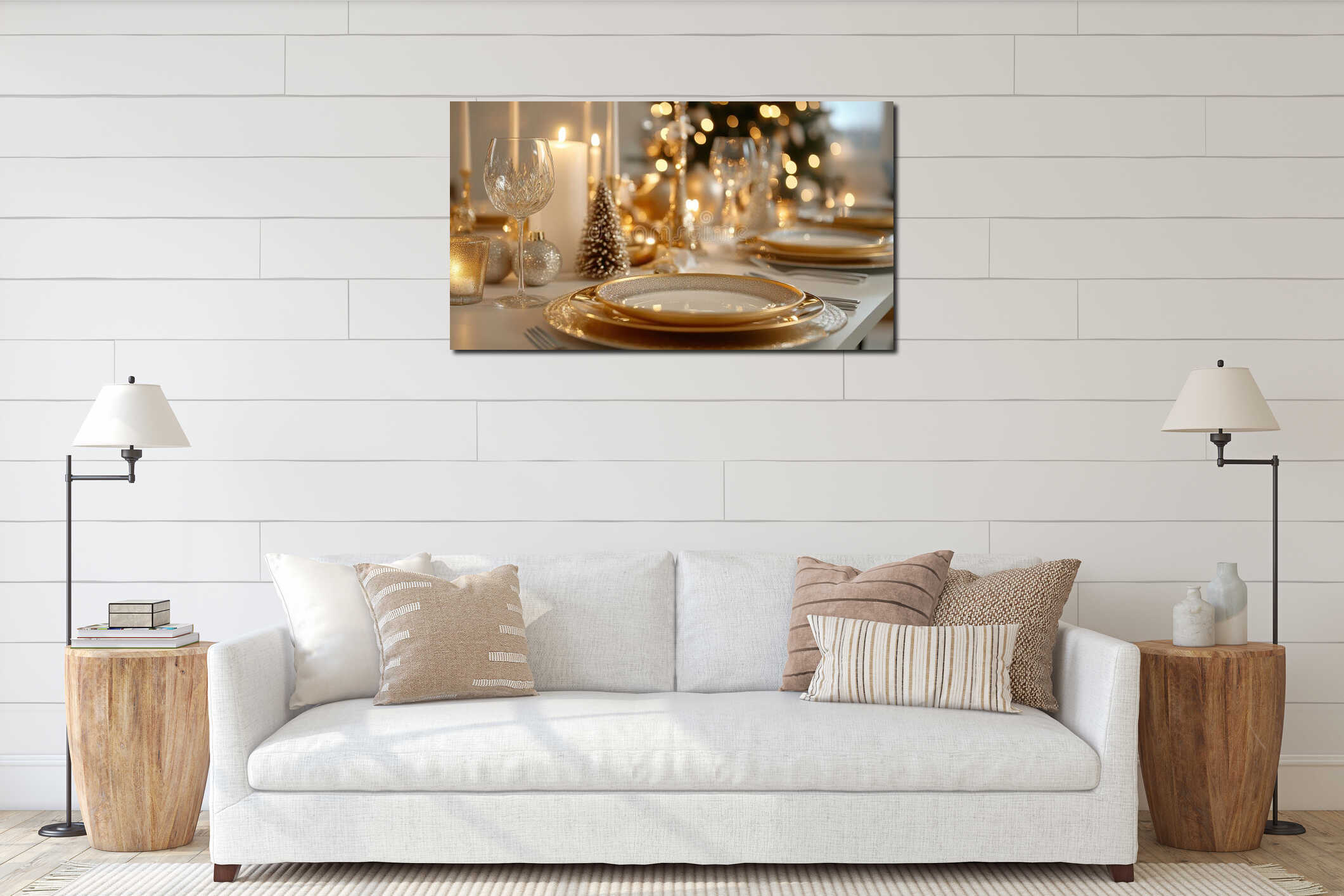 Canvas hanging interior mockup