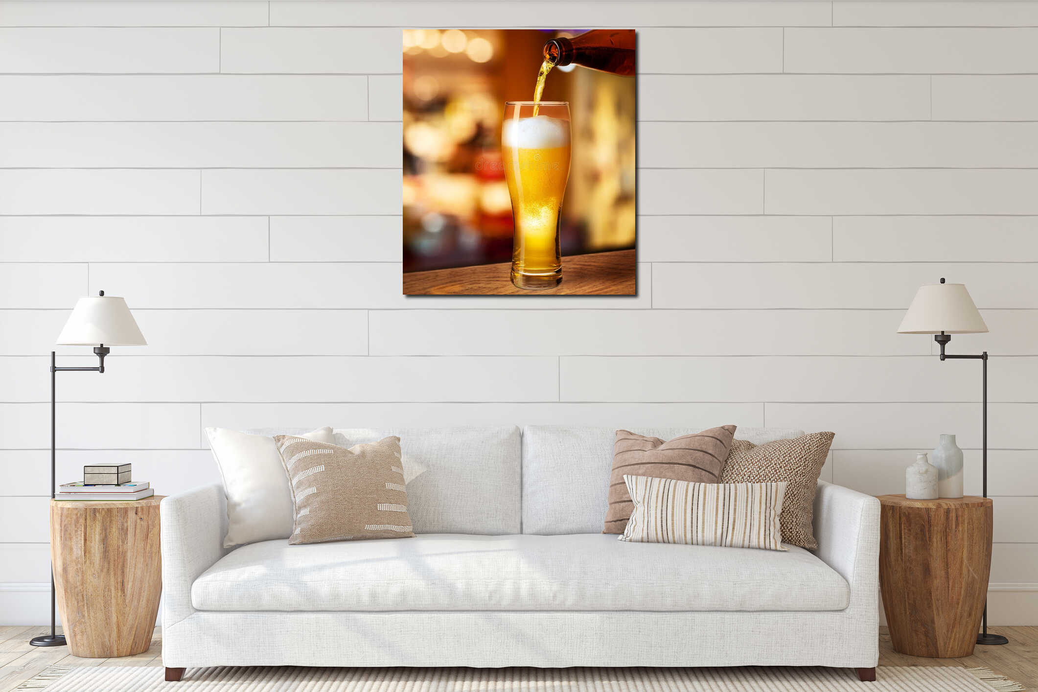 Canvas hanging interior mockup