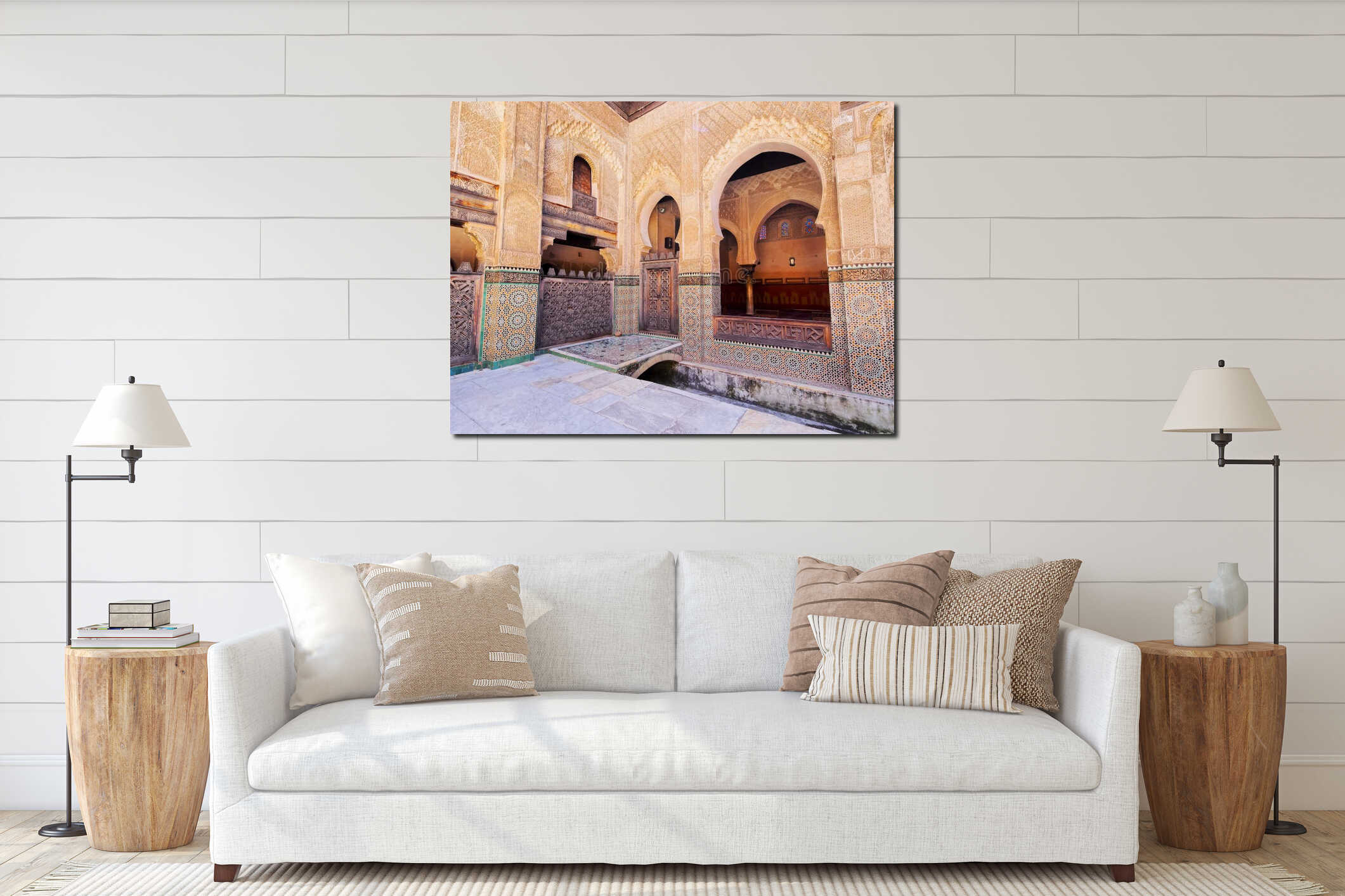 Canvas hanging interior mockup