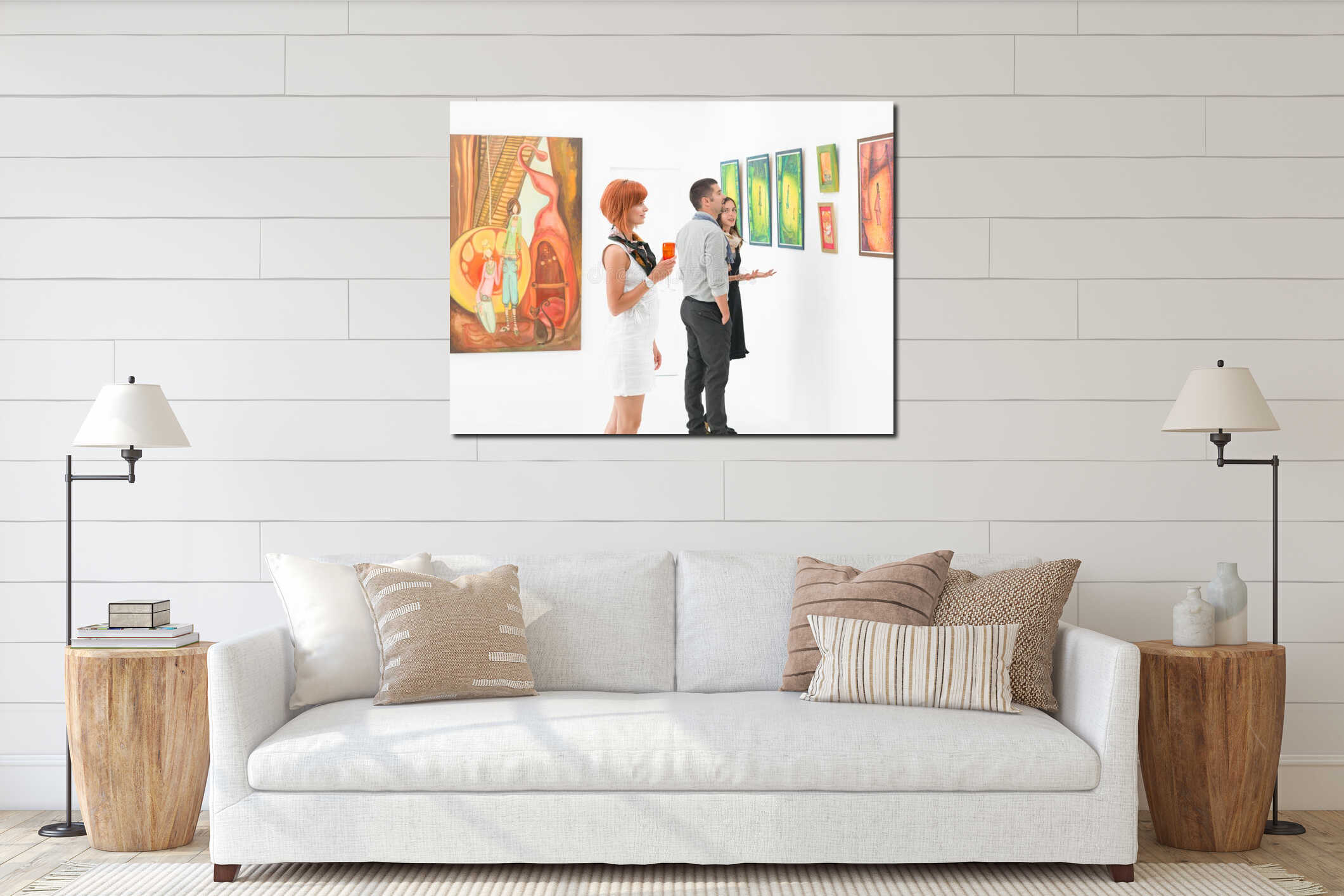 Canvas hanging interior mockup