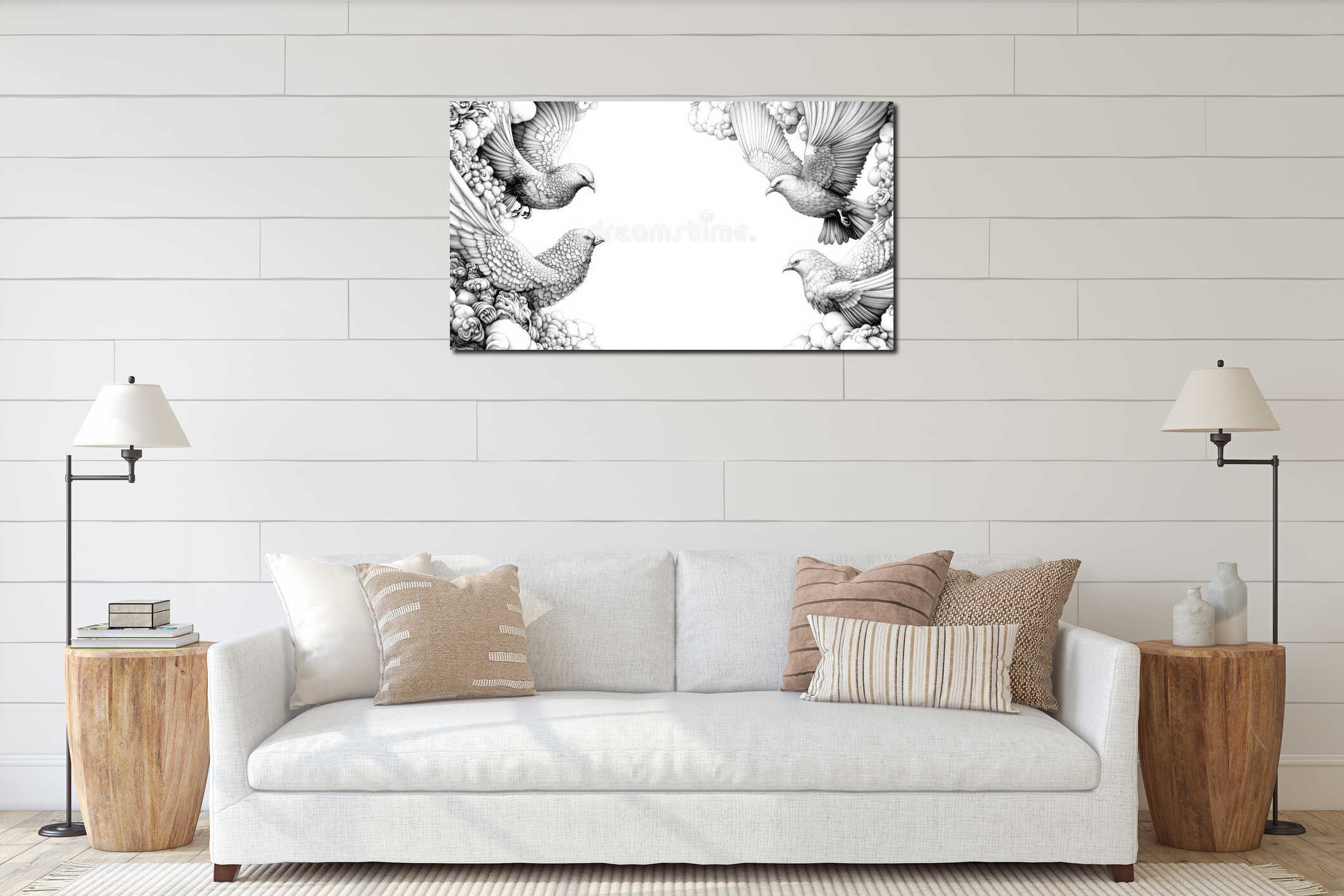 Canvas hanging interior mockup