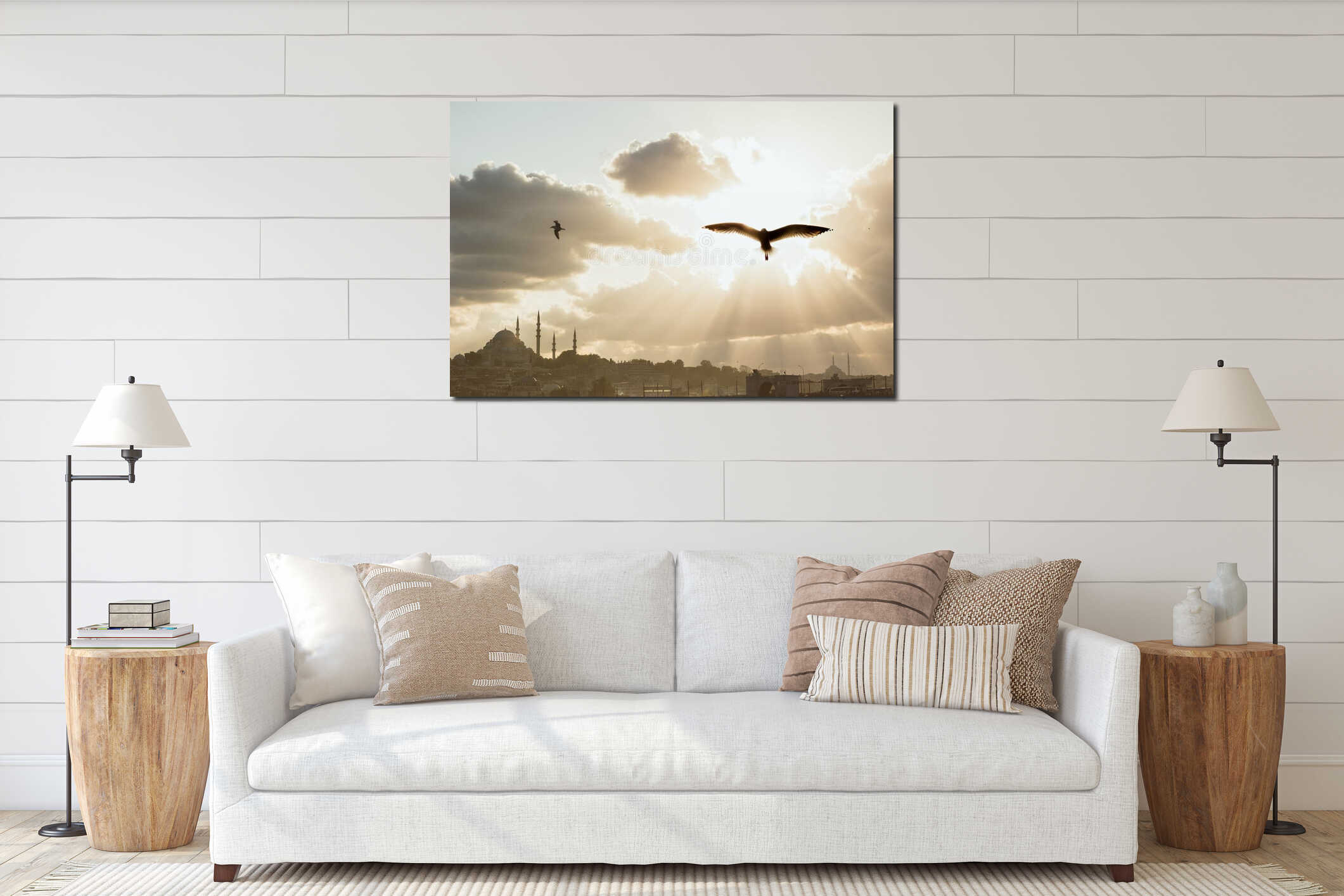 Canvas hanging interior mockup