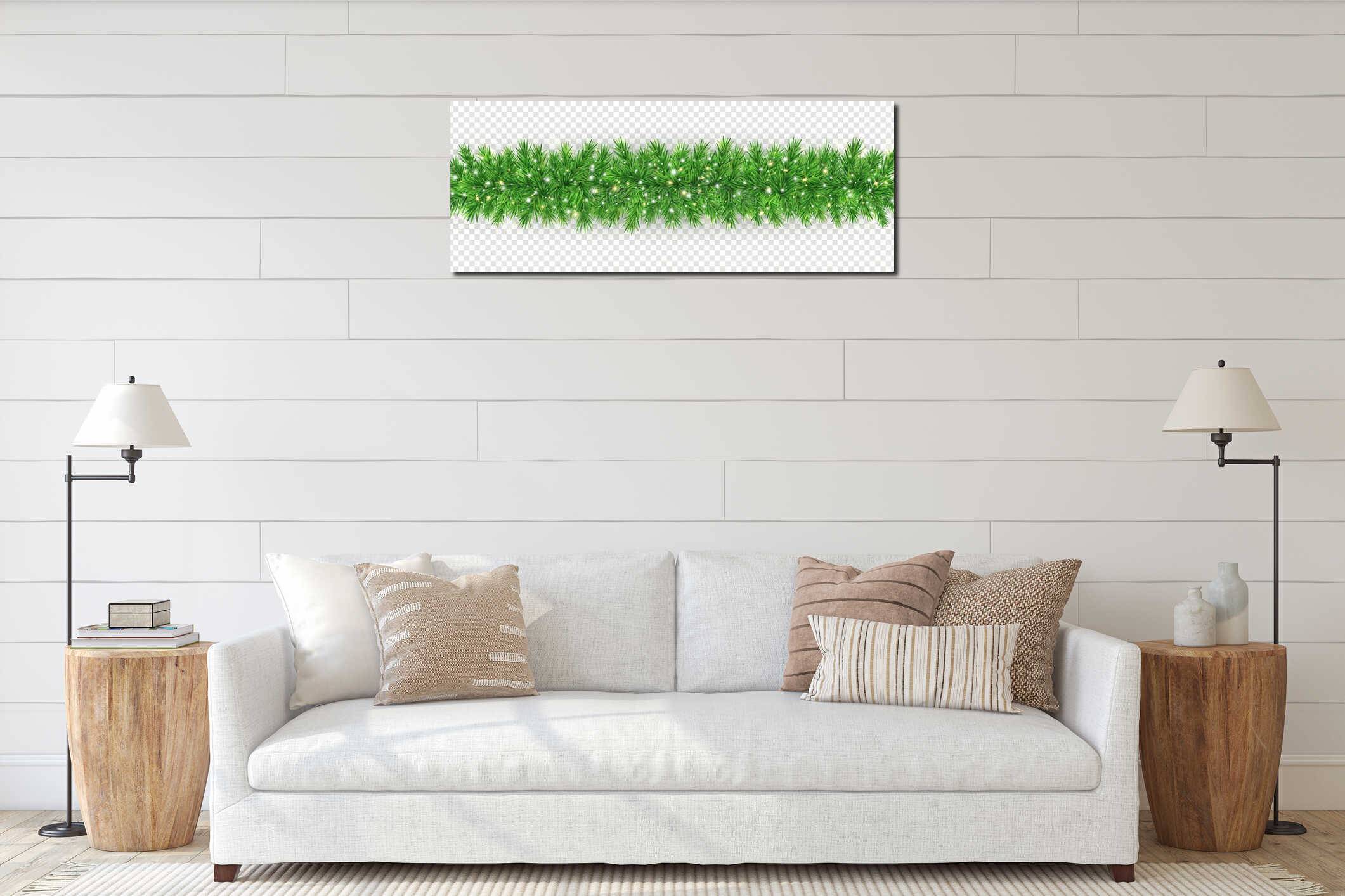 Canvas hanging interior mockup