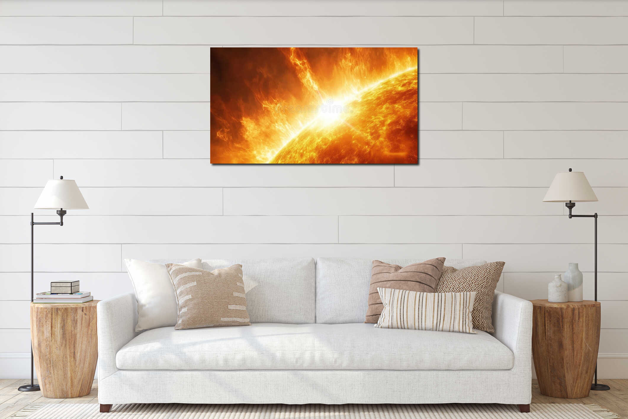 Canvas hanging interior mockup