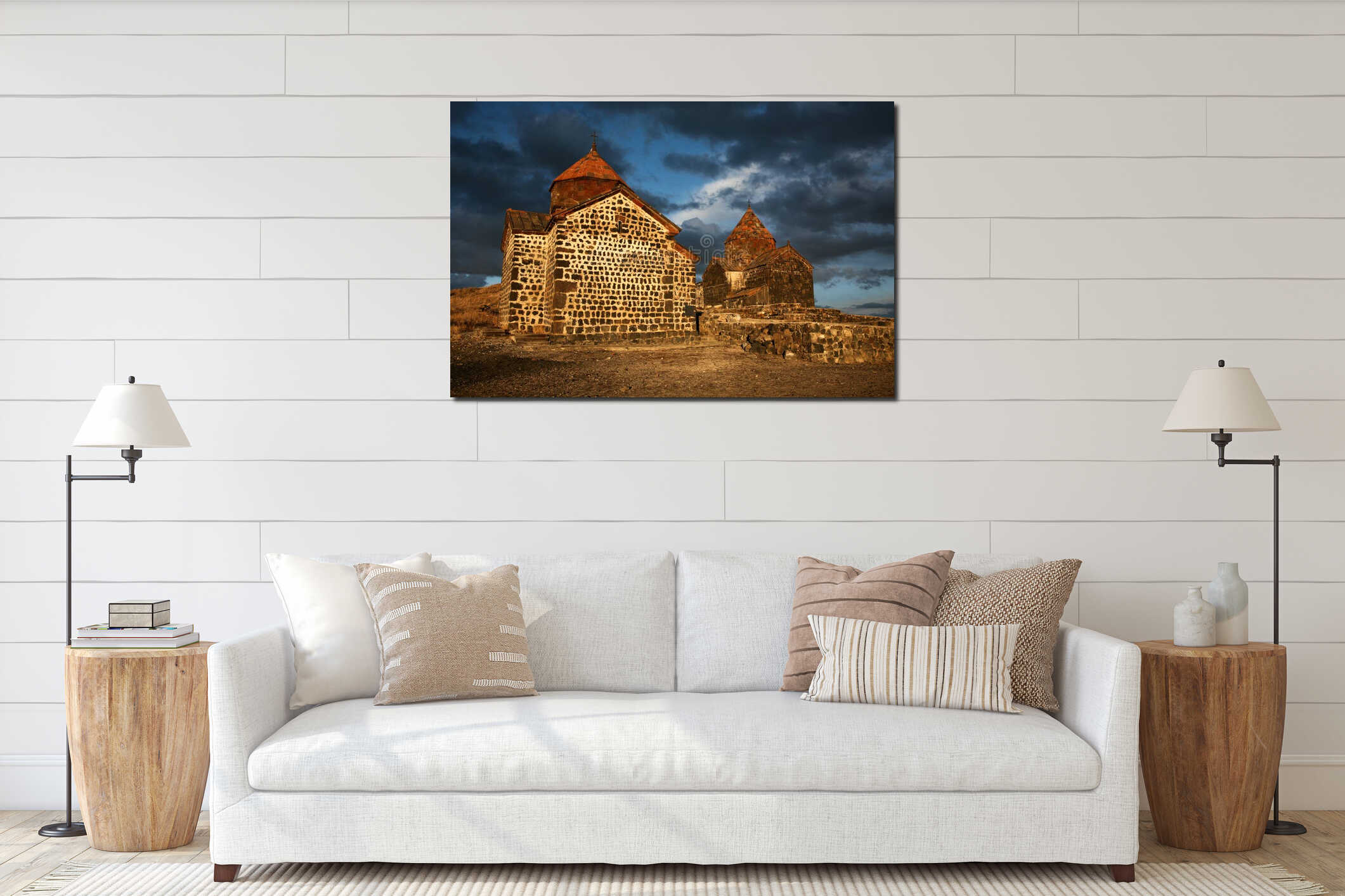 Canvas hanging interior mockup