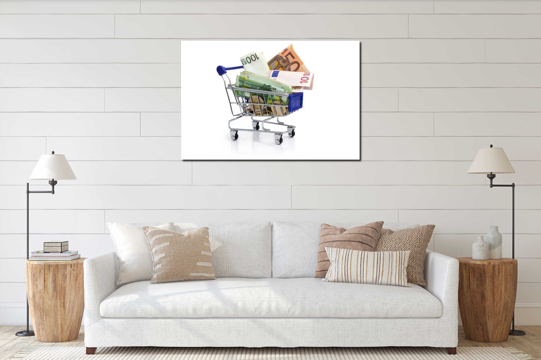 Canvas hanging interior mockup