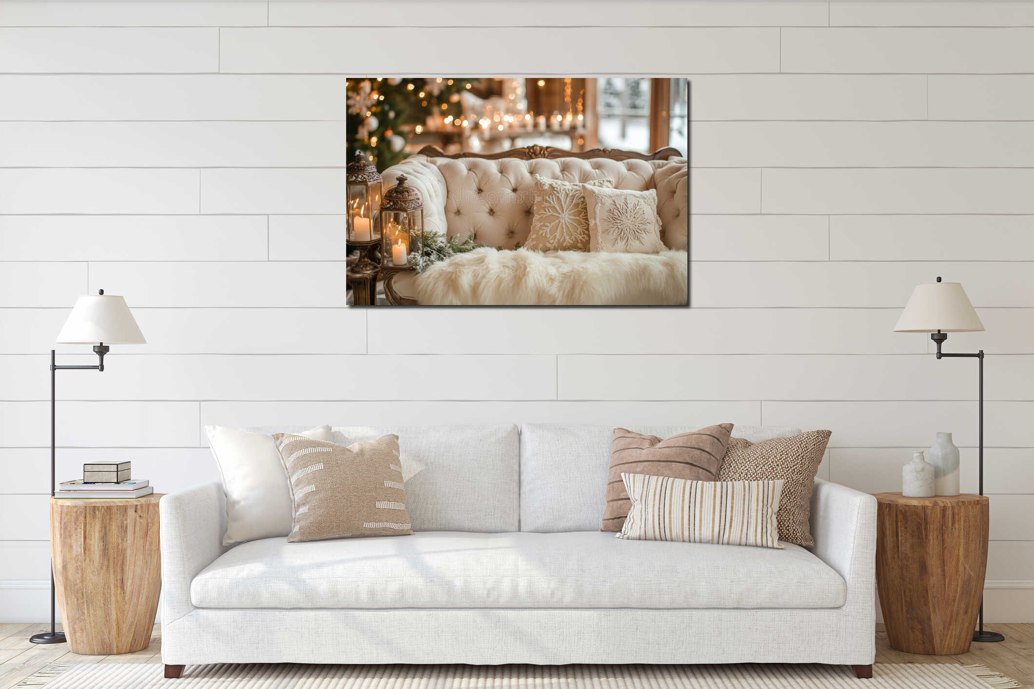 Canvas hanging interior mockup