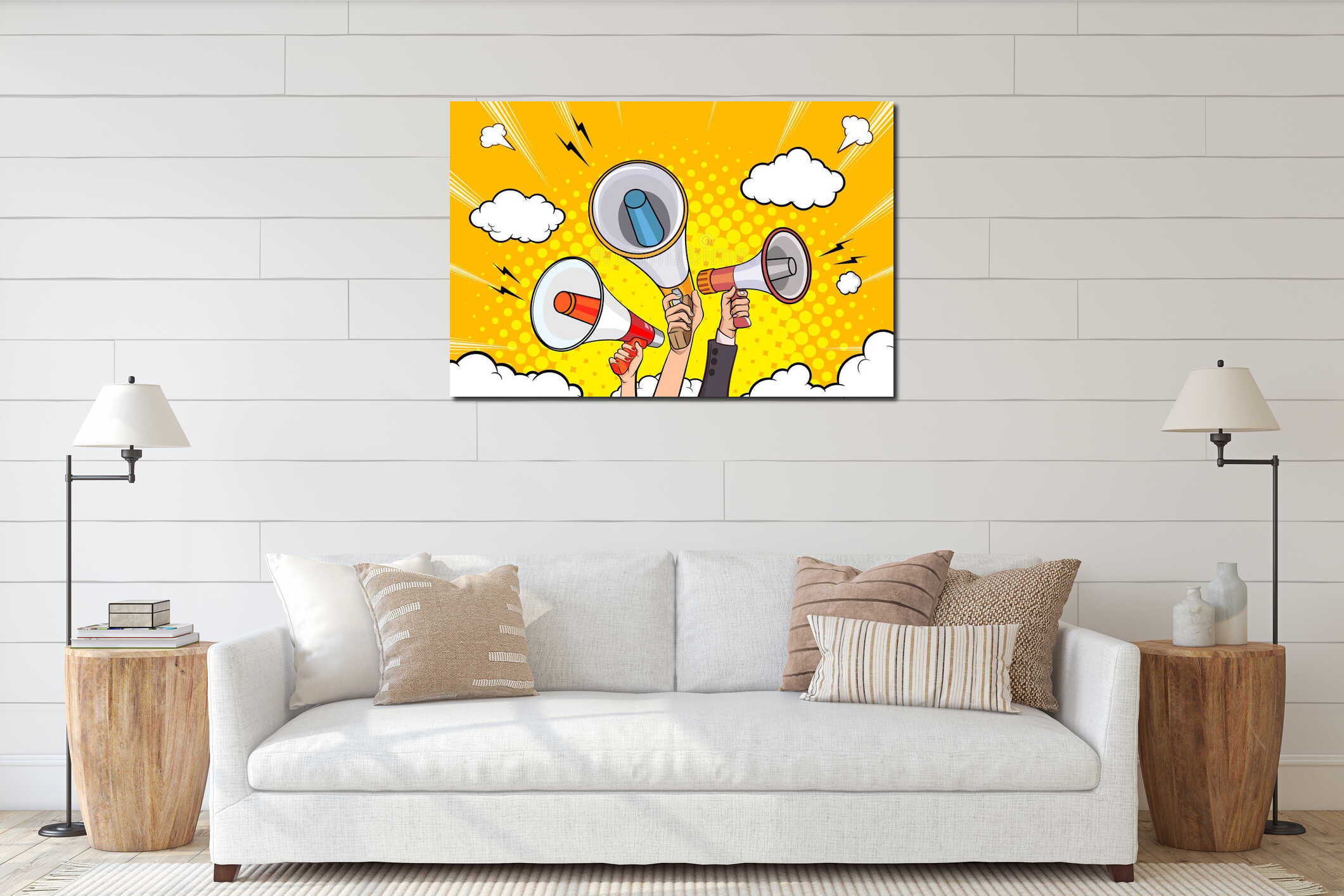 Canvas hanging interior mockup