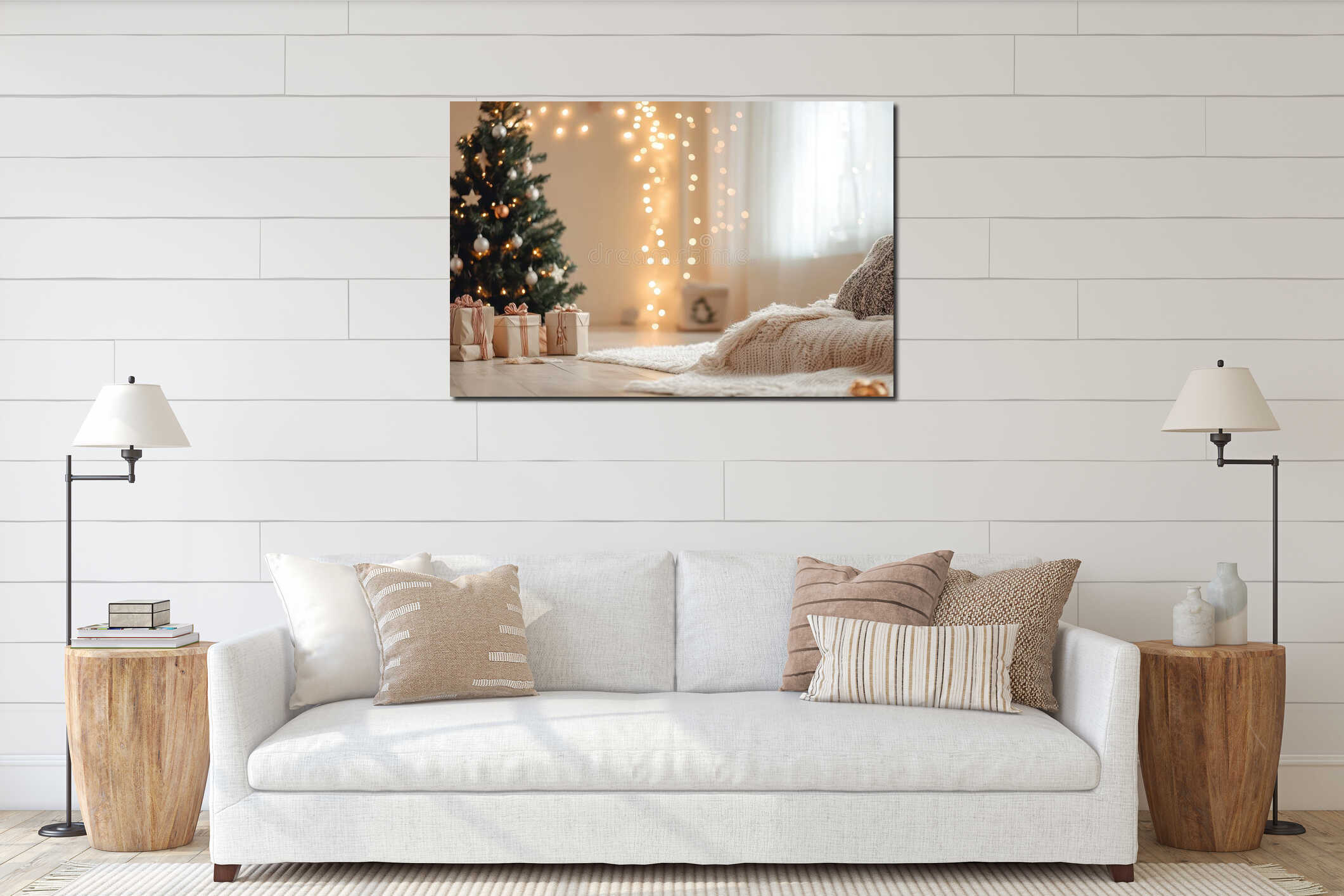 Canvas hanging interior mockup