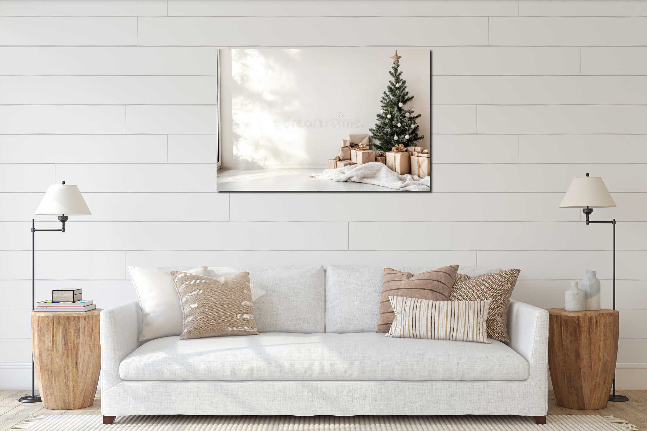 Canvas hanging interior mockup