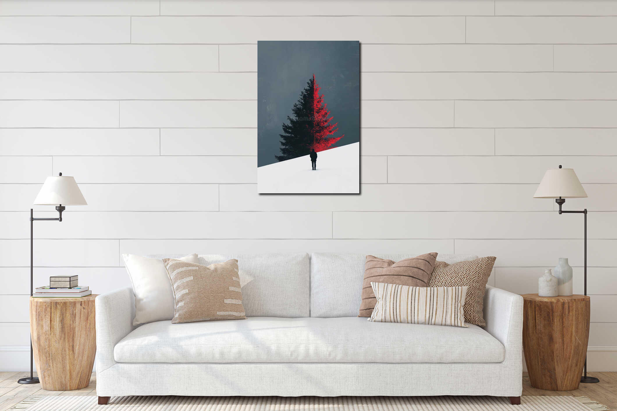 Canvas hanging interior mockup