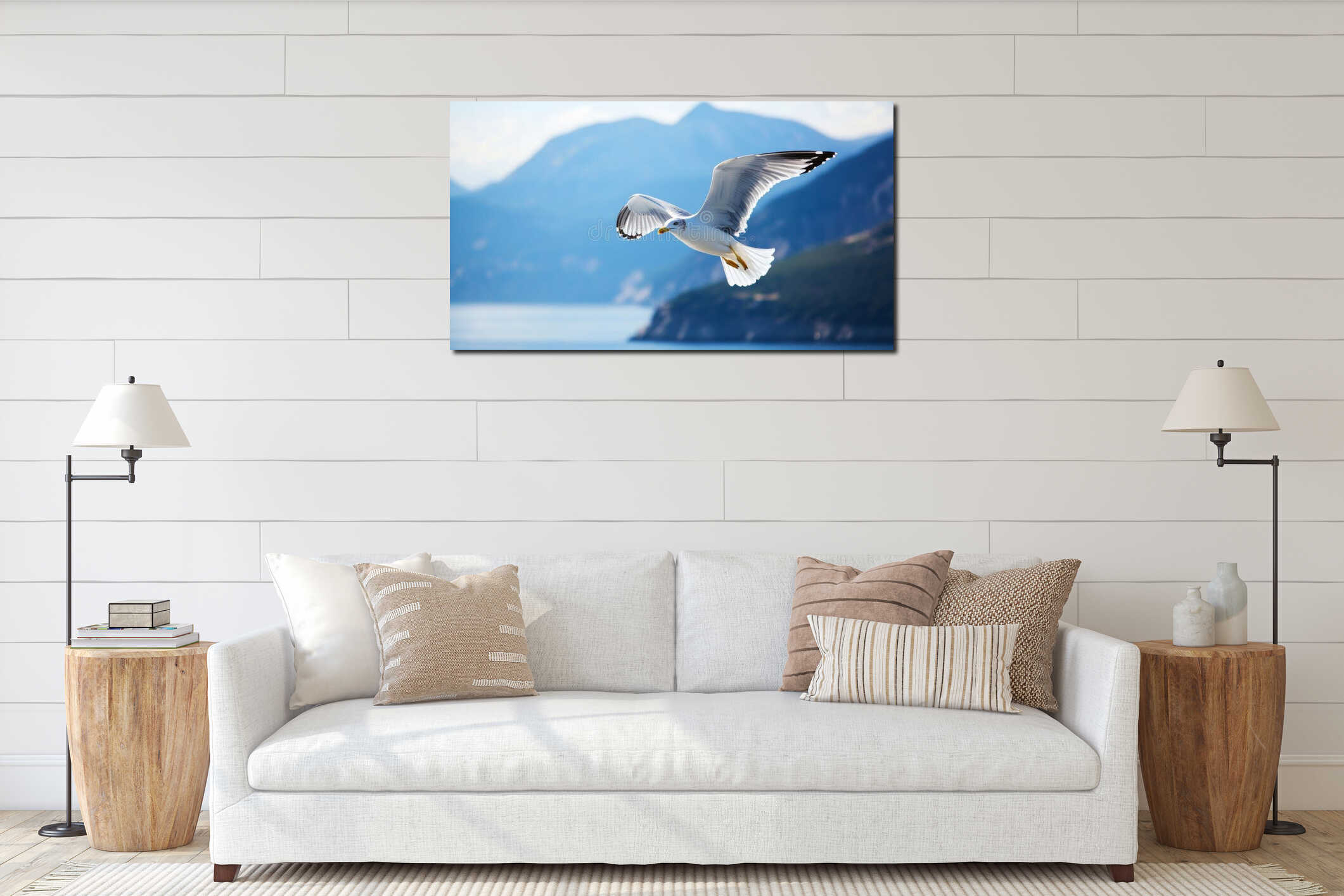 Canvas hanging interior mockup