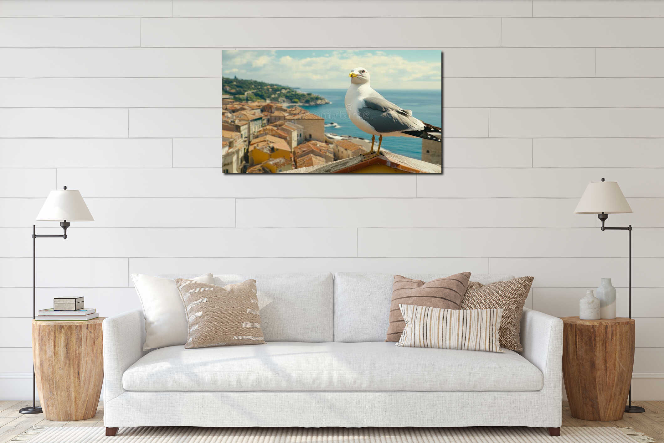 Canvas hanging interior mockup
